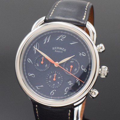 26813214a - HERMES Armbandchronograph Serie Arceau Referenz AR4.910, Automatik, Edelstahlgeh. inkl. ...