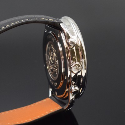 26813214c - HERMES Armbandchronograph Serie Arceau Referenz AR4.910, Automatik, Edelstahlgeh. inkl. ...