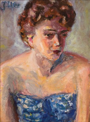 Image Johannes Paul Ufer, 1874 Sachsenburg-1958, portrait of a lady, oil/masonite, signed top ...