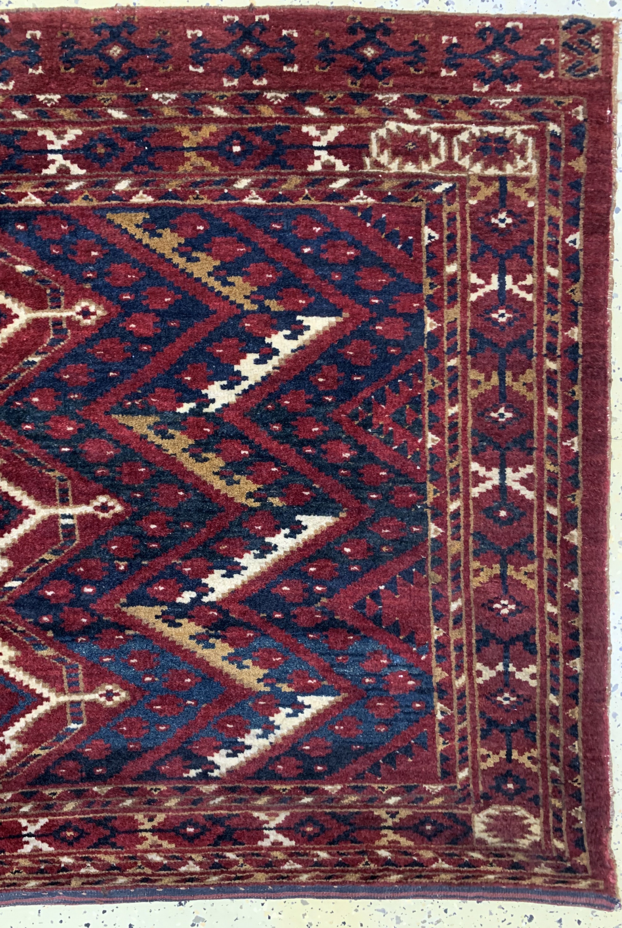Detail a: Beschir Tschowal antik, Turkmenistan, 19.Jhd, Wolle auf Baumwolle, ca. 160 x 106 cm,EHZ: 2