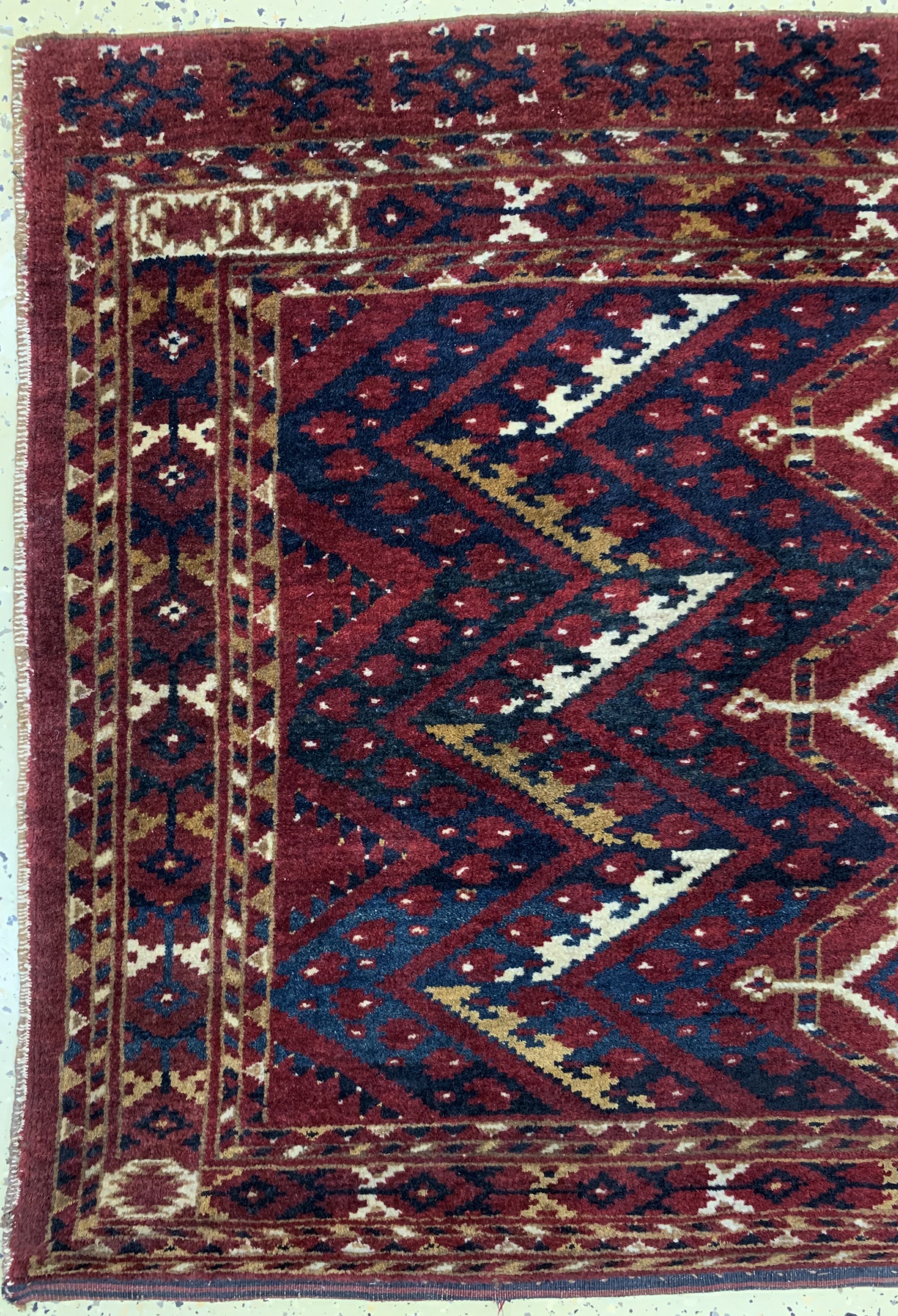 Detail c: Beschir Tschowal antik, Turkmenistan, 19.Jhd, Wolle auf Baumwolle, ca. 160 x 106 cm,EHZ: 2