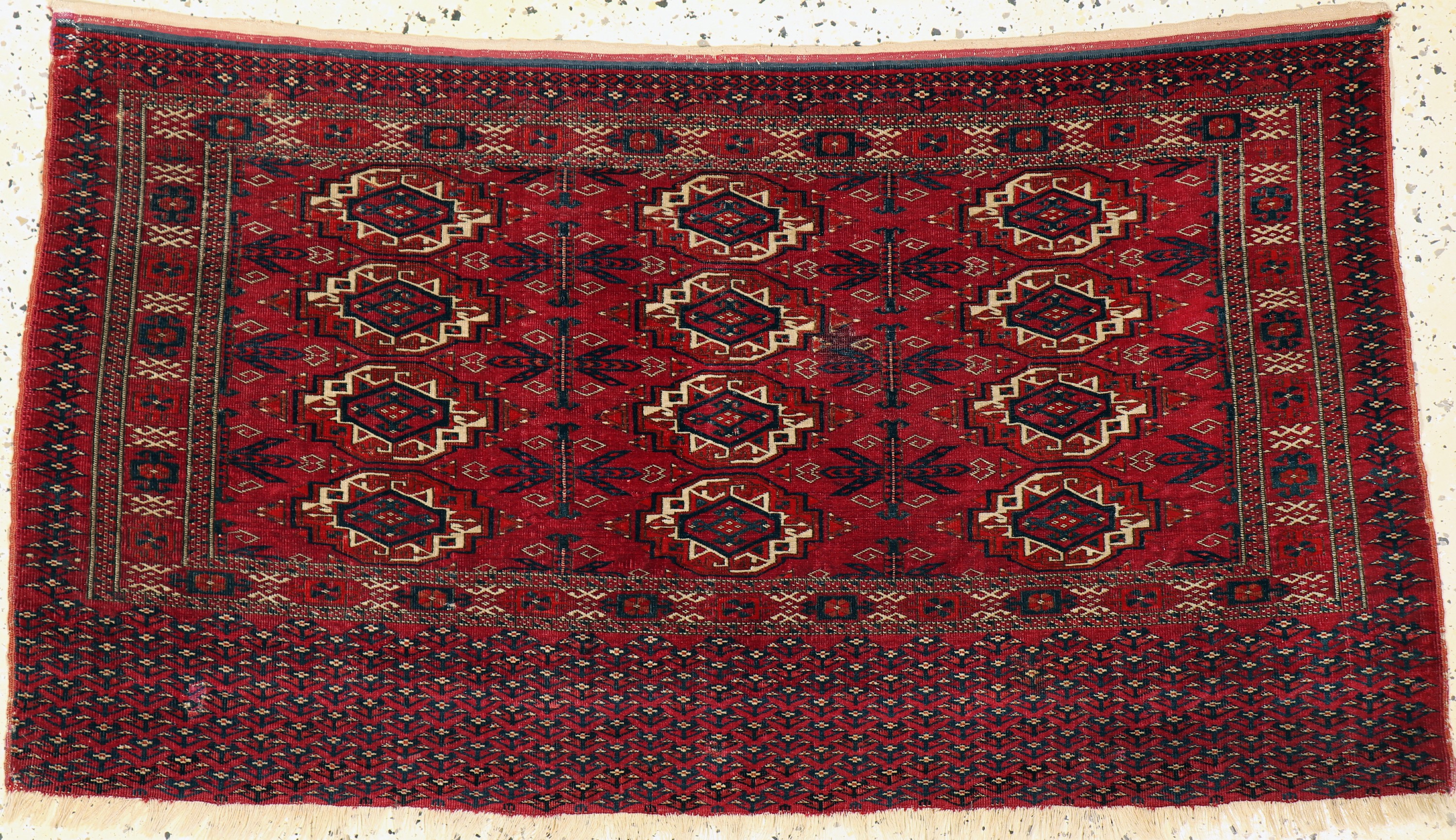 Kizil-Ayak Tschowal antik, Turkmenistan, 19.Jhd, Wolle auf Wolle, ca. 133 x 72 cm, EHZ:3, (kleine Restaurierung)
