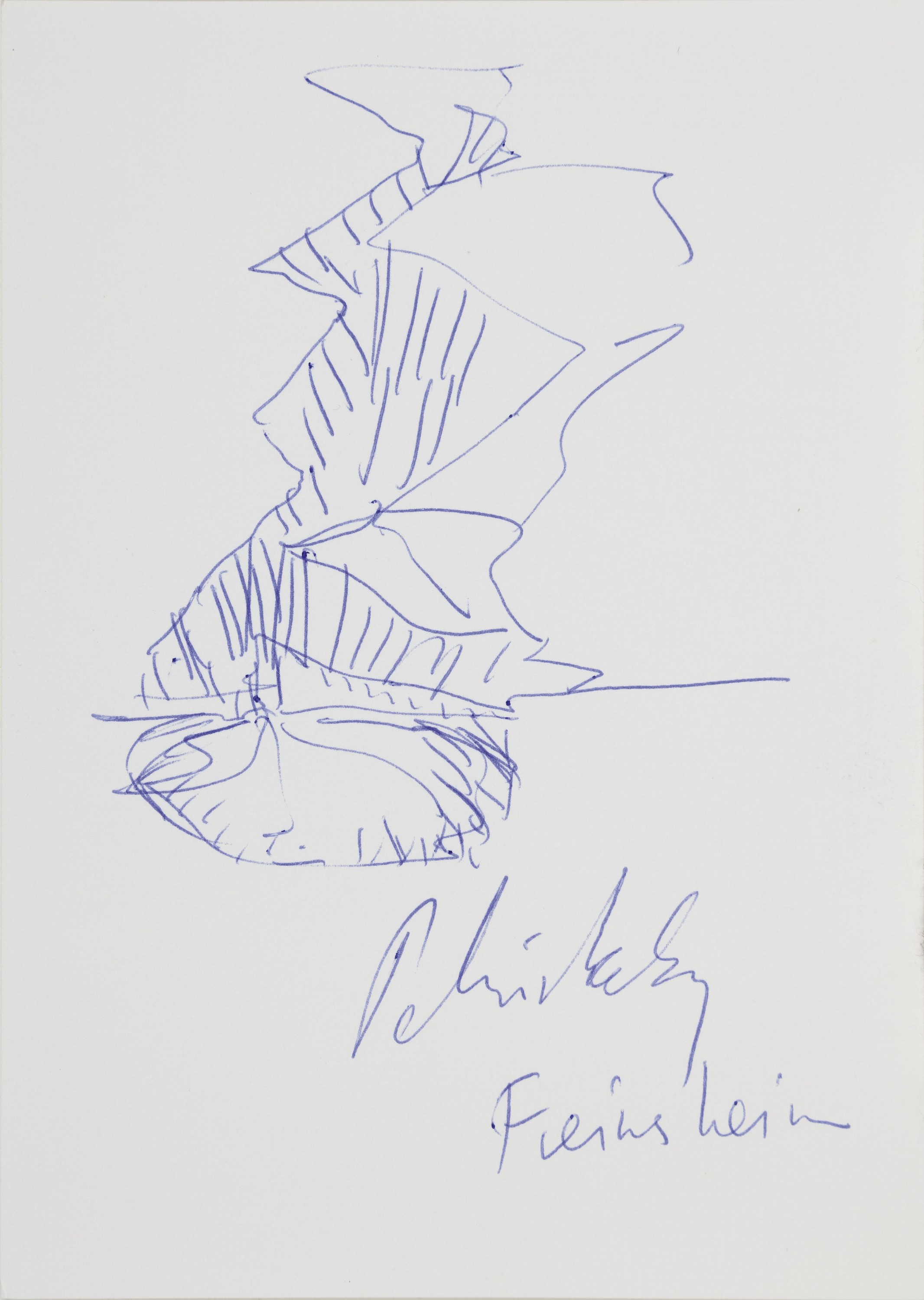 Detail k: Per Kirkeby, 1938-2018, kleine Zeichnung, Kugelschreiber auf festem Papier, handsign. und bez.: Freinsheim, ca. 15x10cm
