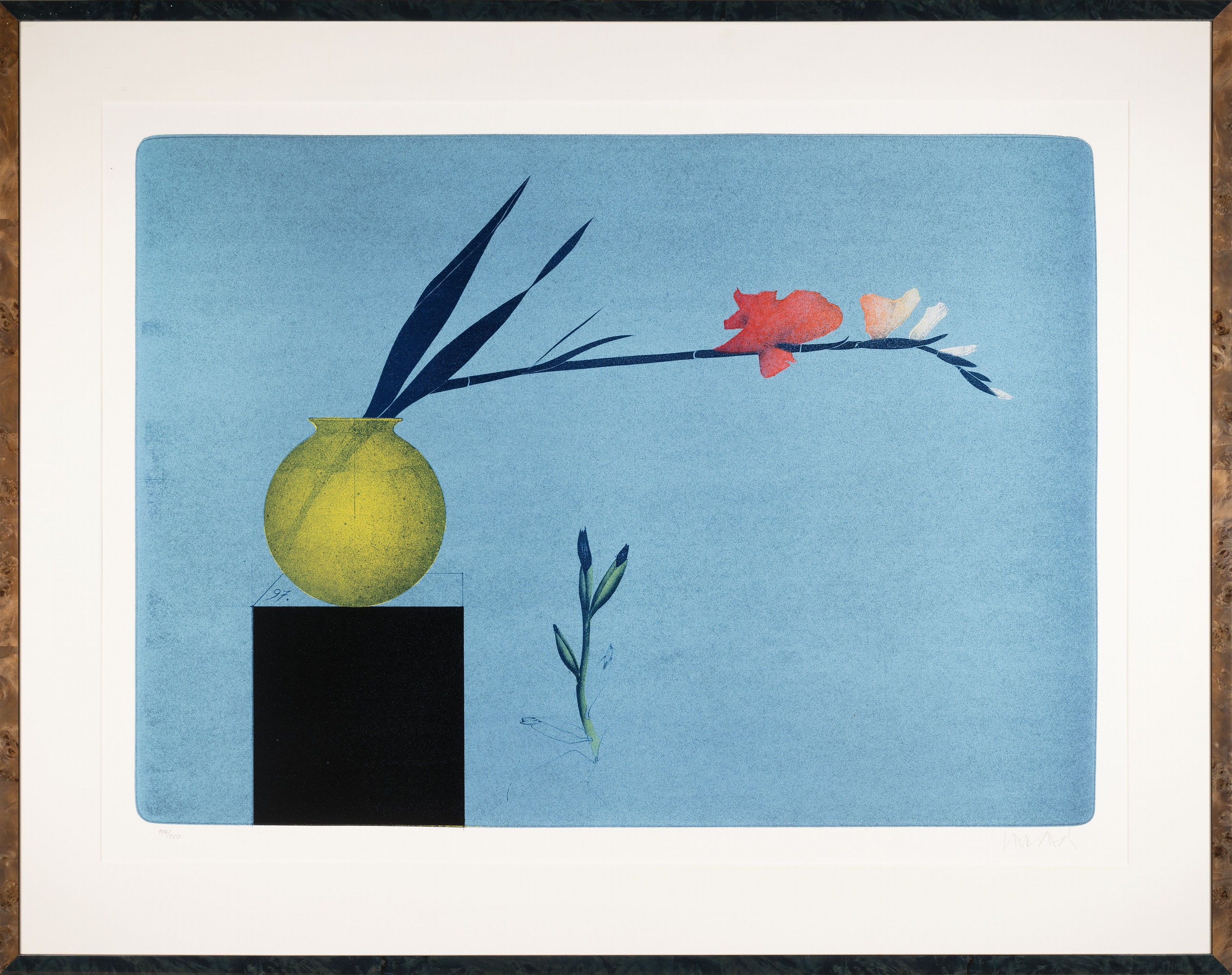 Detail l: Paul Wunderlich, 1927 Eberswalde-2010 Saint -Pierre-de-Vassols, 2 Farblithographien: Früchtestillleben 1996, Ed. 31/90, unter Glas 85x102 cm; ...