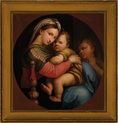 Image Michael Kachler, 1806-1875, Kopie nach Raffaels Madonna dell Sedia, öl/Lwd, Kopie ...