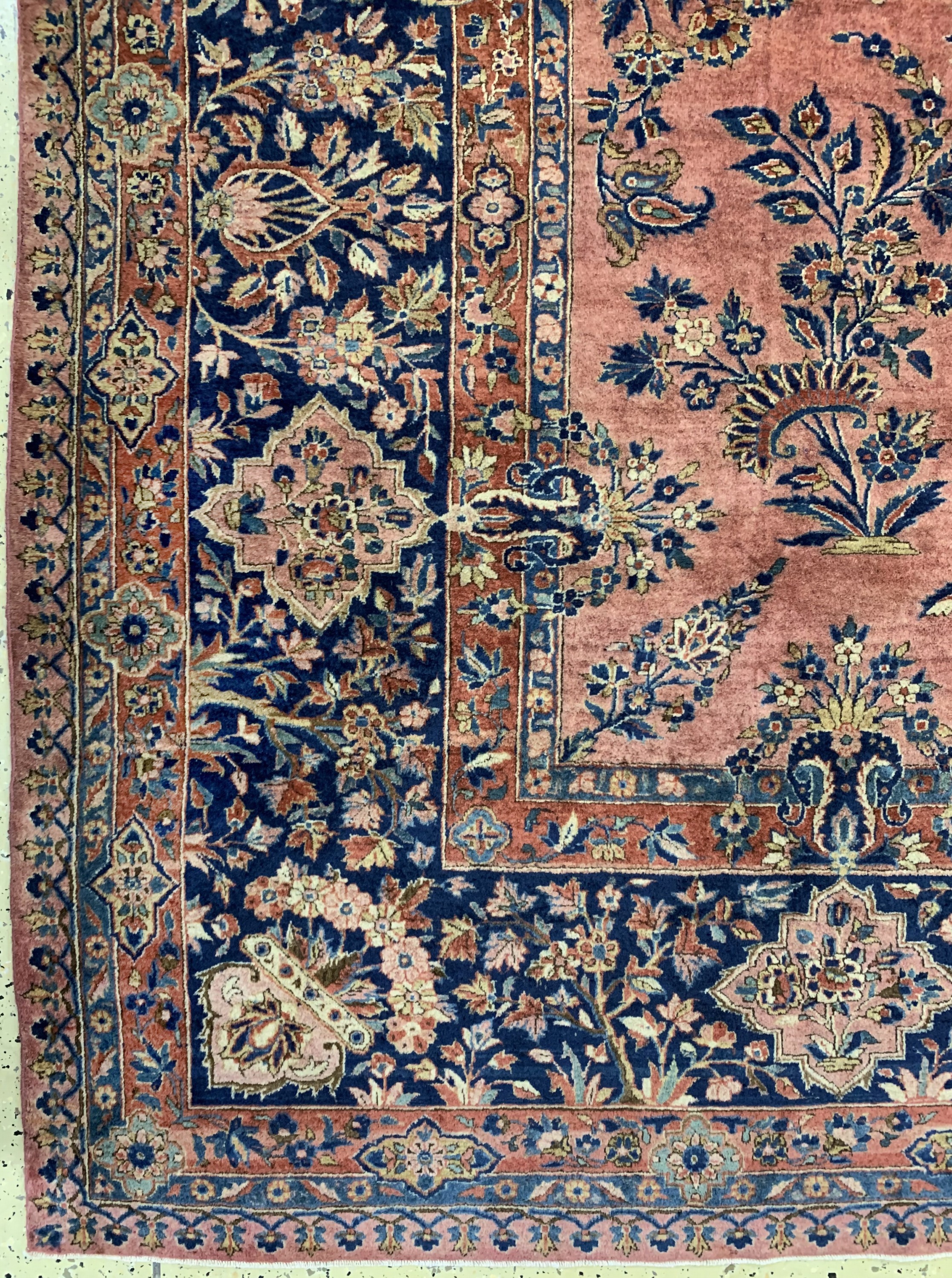 Detail b: US-Re Import Keschan, Persien, um 1900, Manchester Korkwolle, ca. 395 x 308 cm, EHZ: 2