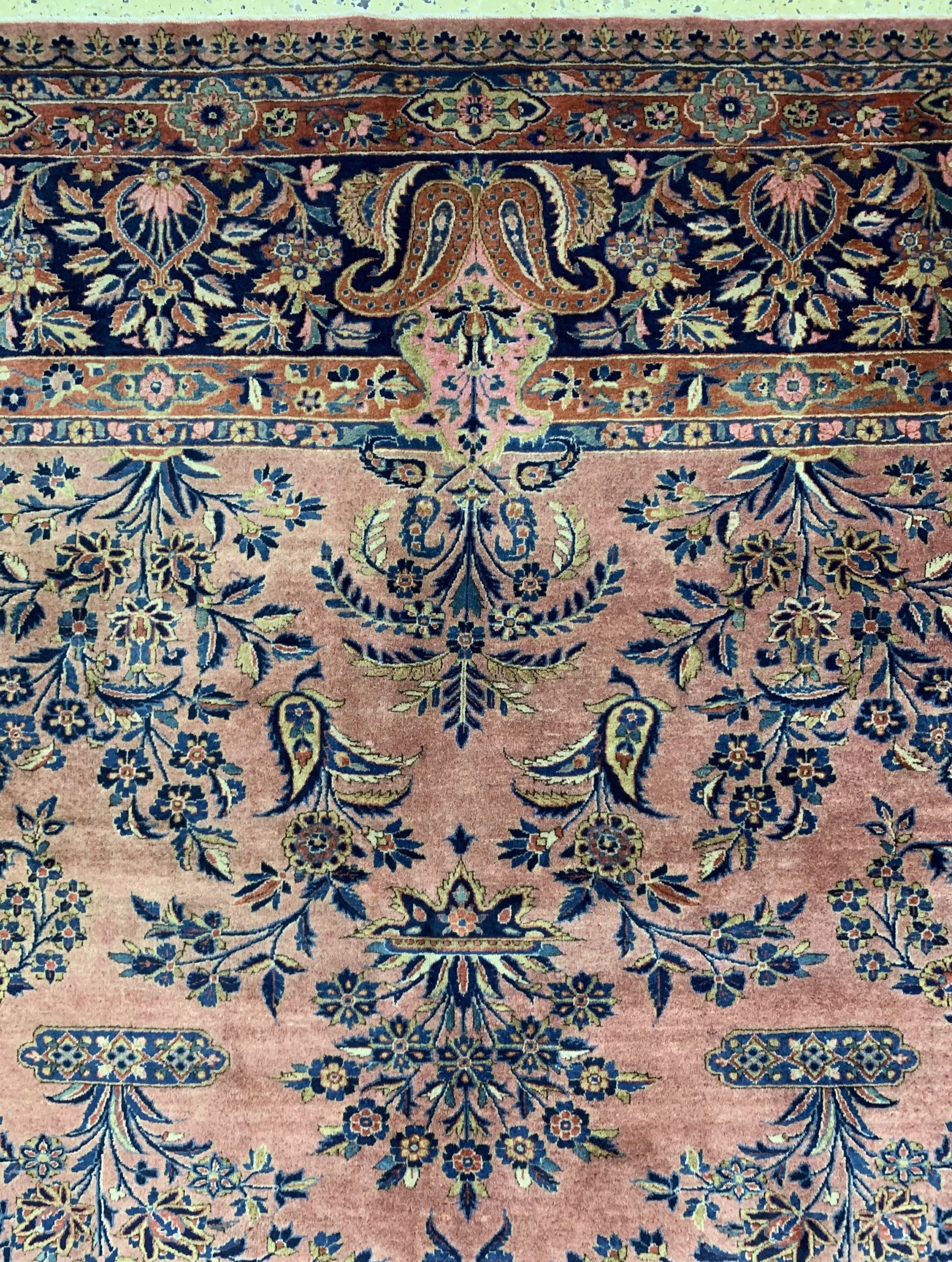 Detail e: US-Re Import Keschan, Persien, um 1900, Manchester Korkwolle, ca. 395 x 308 cm, EHZ: 2
