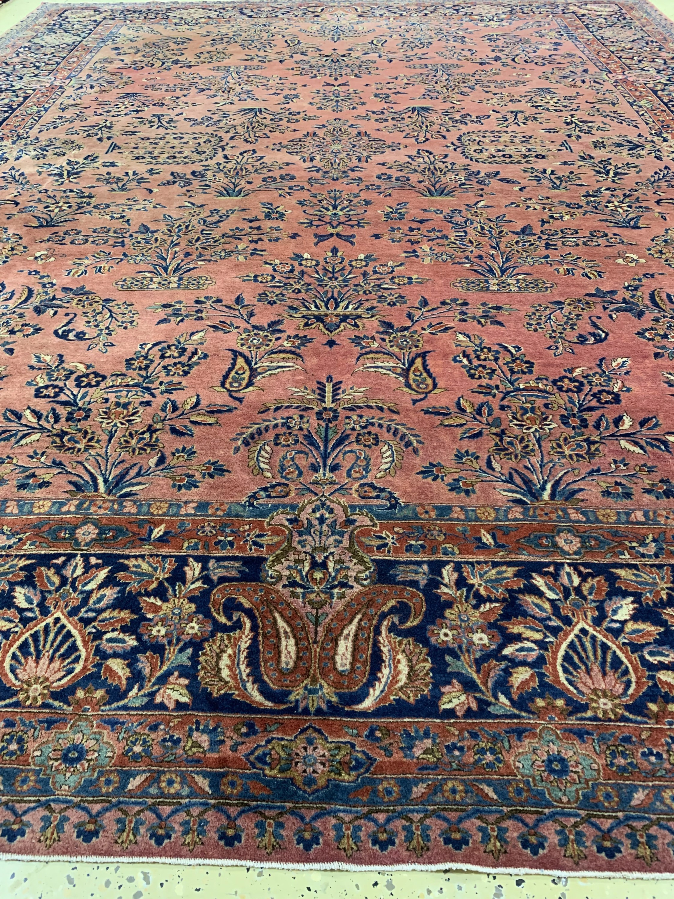 Detail g: US-Re Import Keschan, Persien, um 1900, Manchester Korkwolle, ca. 395 x 308 cm, EHZ: 2