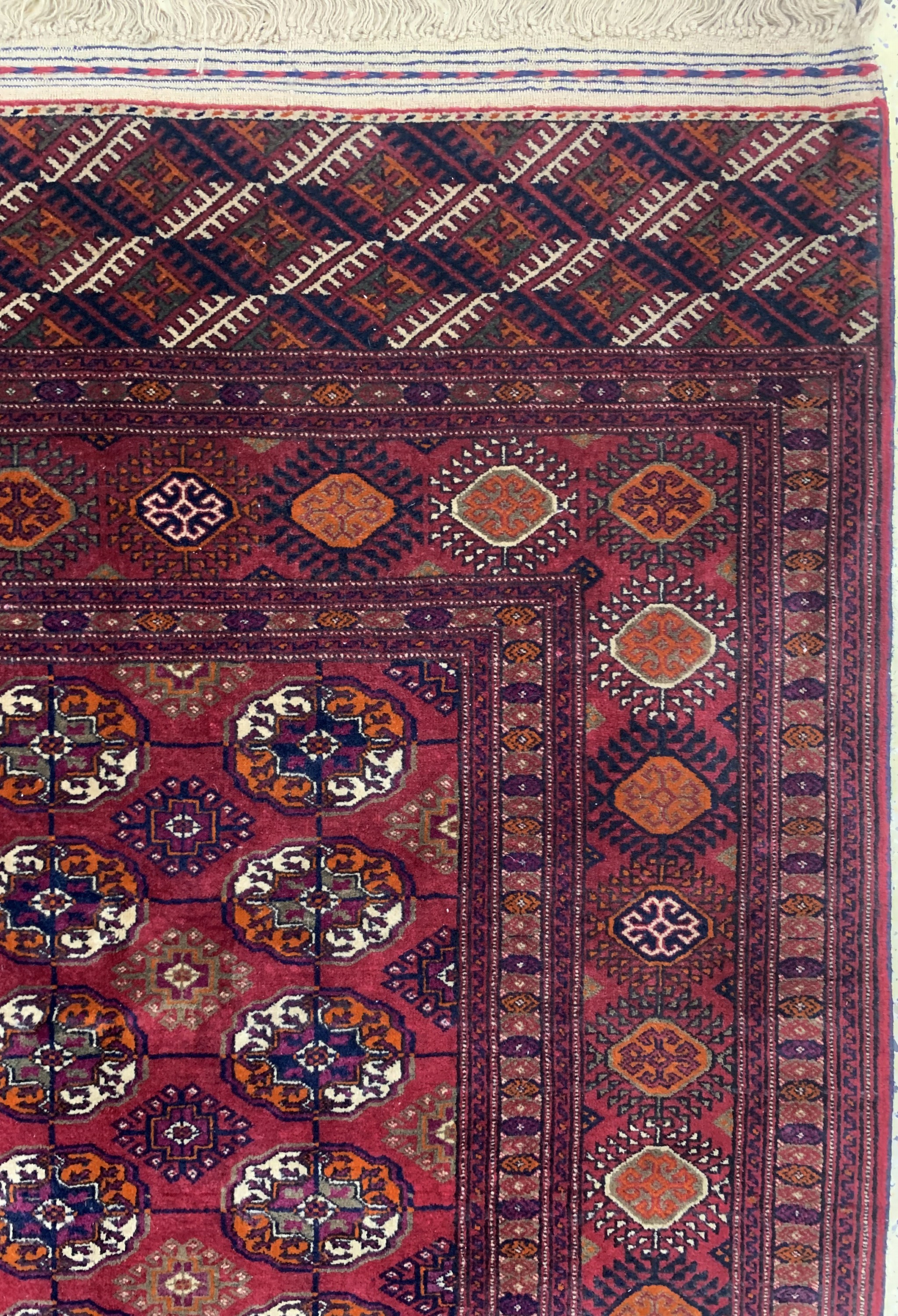 Detail d: Buchara, Turkmenistan, Mitte 20.Jhd, Wolle auf Wolle, ca. 272 x 186 cm, EHZ: 2