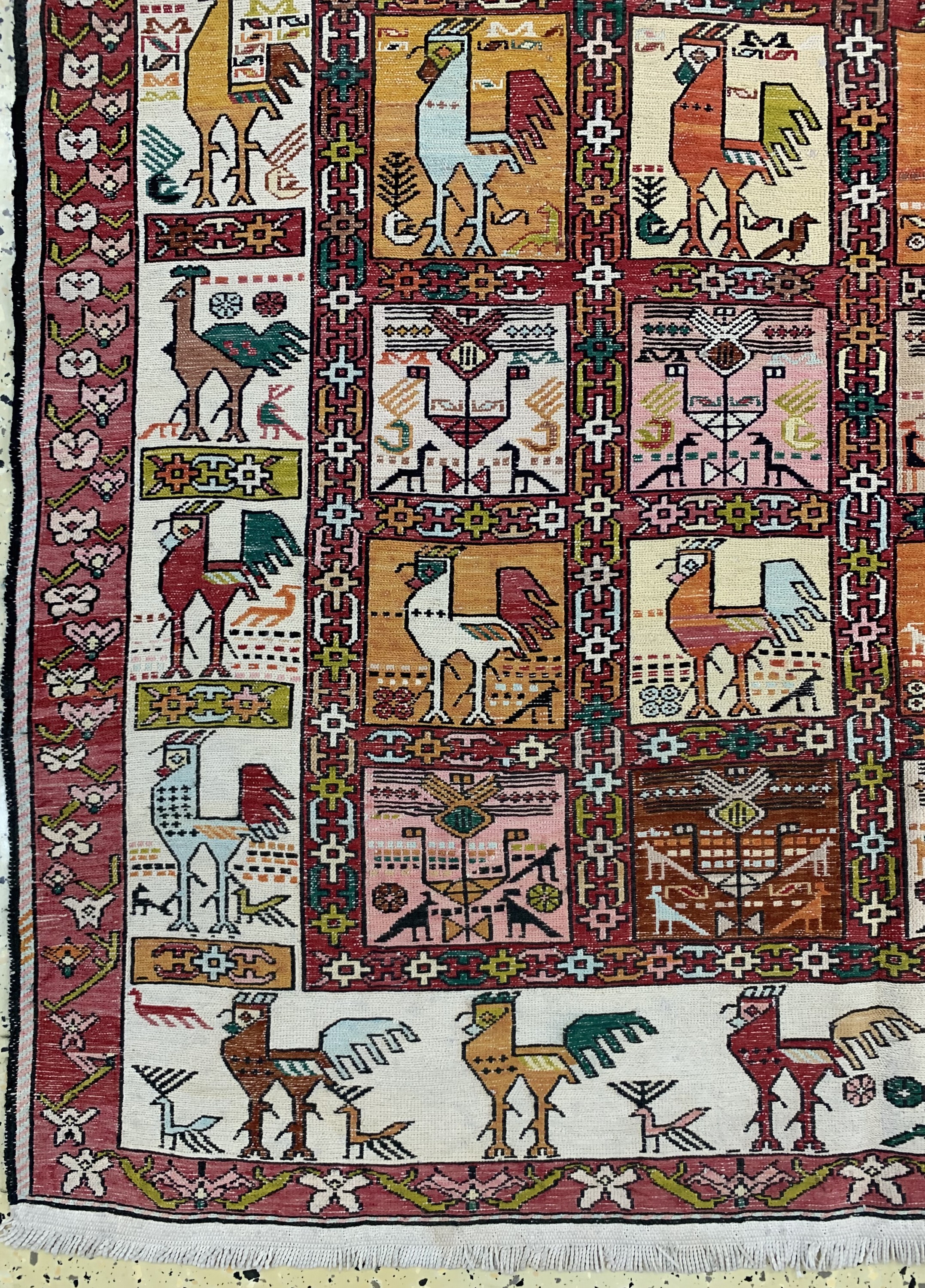 Detail b: Sumakh, Azerbaijan, Mitte 20.Jhd., Seide auf Baumwolle, ca. 186 x 126 cm, EHZ: 2