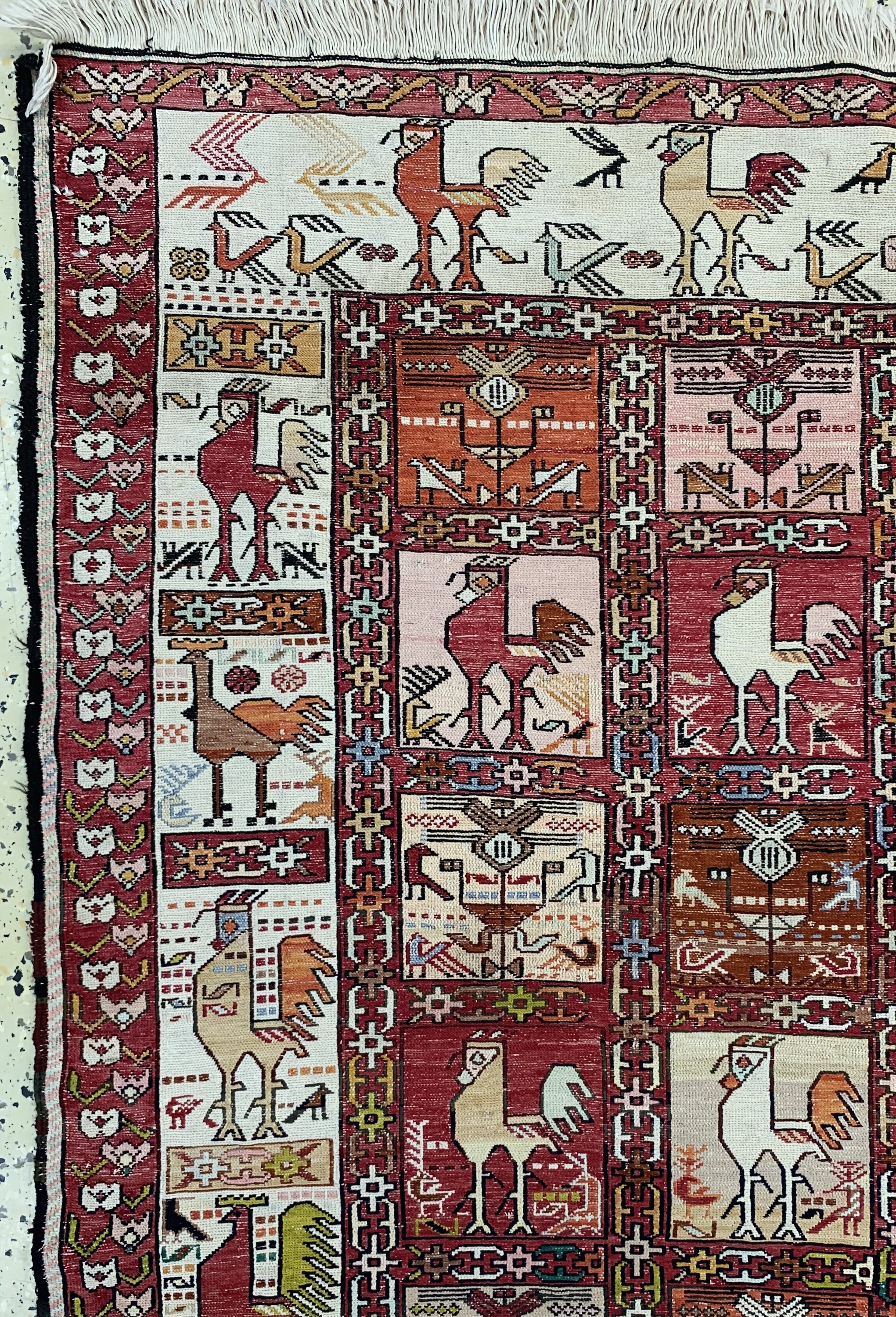 Detail c: Sumakh, Azerbaijan, Mitte 20.Jhd., Seide auf Baumwolle, ca. 186 x 126 cm, EHZ: 2