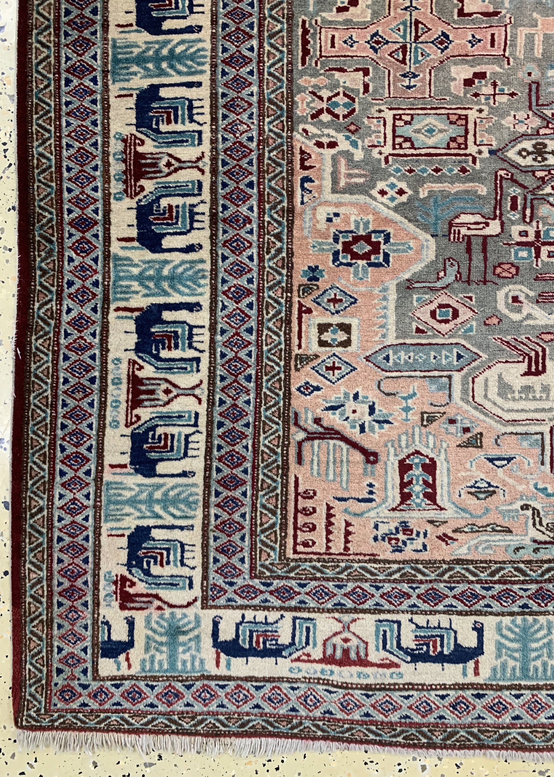 Detail b: Ardebil, Persien, Mitte 20.Jhd., Wolle auf Baumwolle, ca. 277 x 173 cm, EHZ: 2