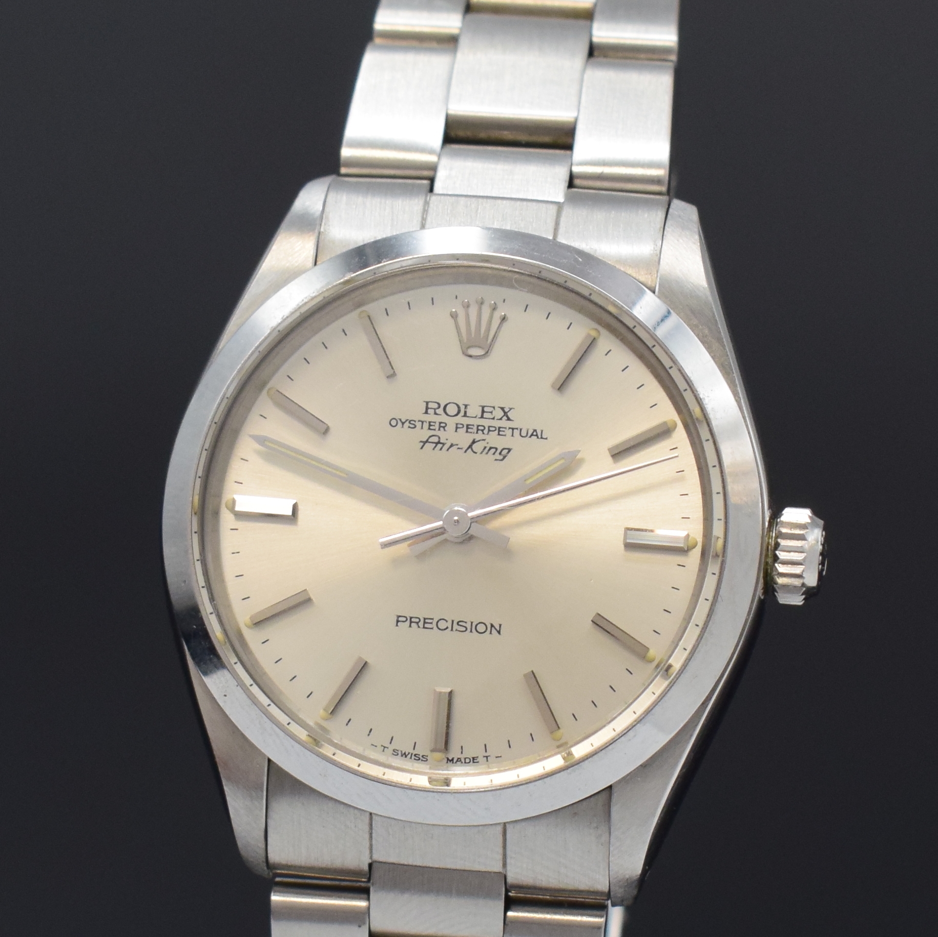 Detail a: ROLEX Herrenarmbanduhr Oyster Perpetual Air- King Precision Referenz 5500/1002, Automatik, Schweiz um 1982, Edelstahlgeh. inkl. Oysterband Ref. 78350 ...
