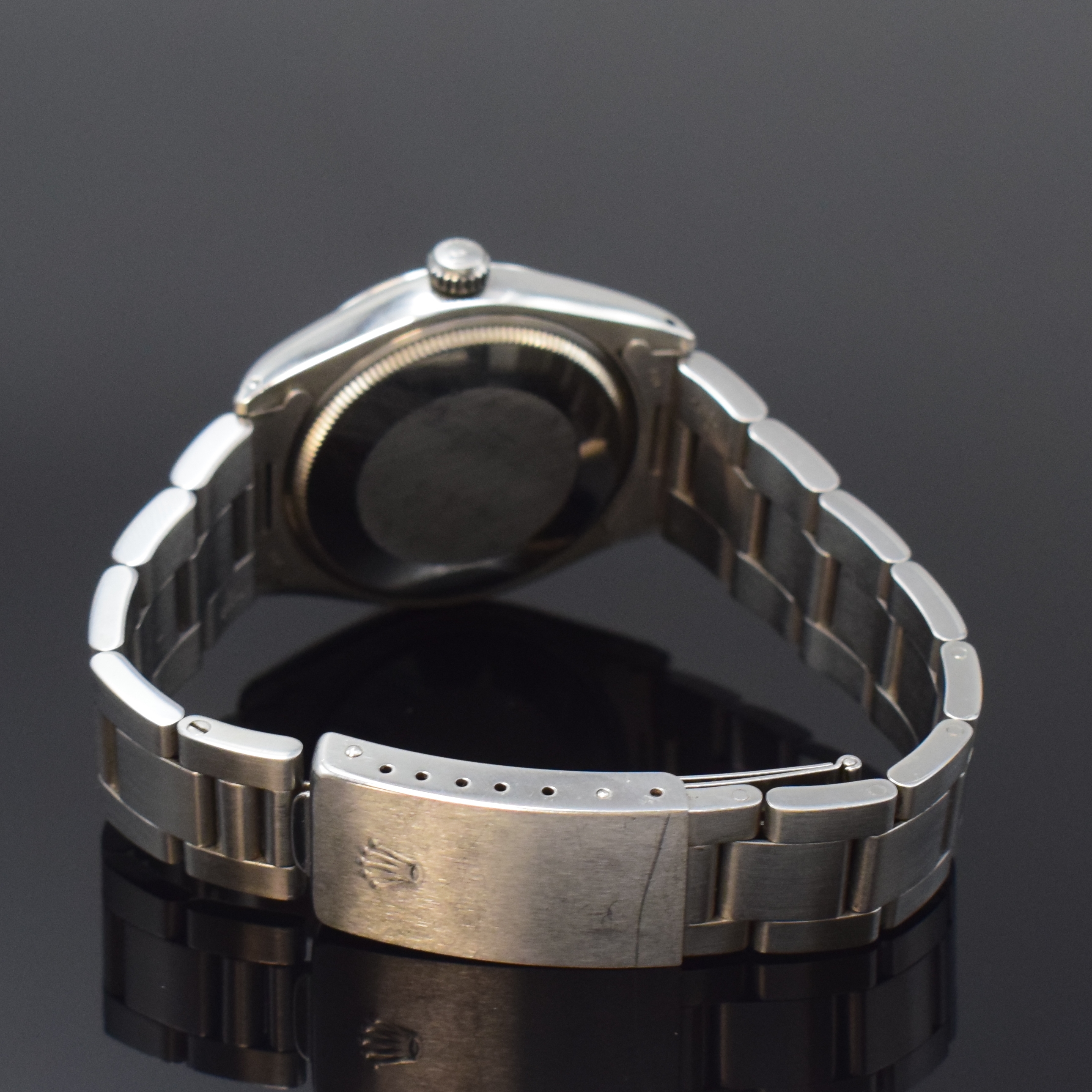 Detail b: ROLEX Herrenarmbanduhr Oyster Perpetual Air- King Precision Referenz 5500/1002, Automatik, Schweiz um 1982, Edelstahlgeh. inkl. Oysterband Ref. 78350 ...
