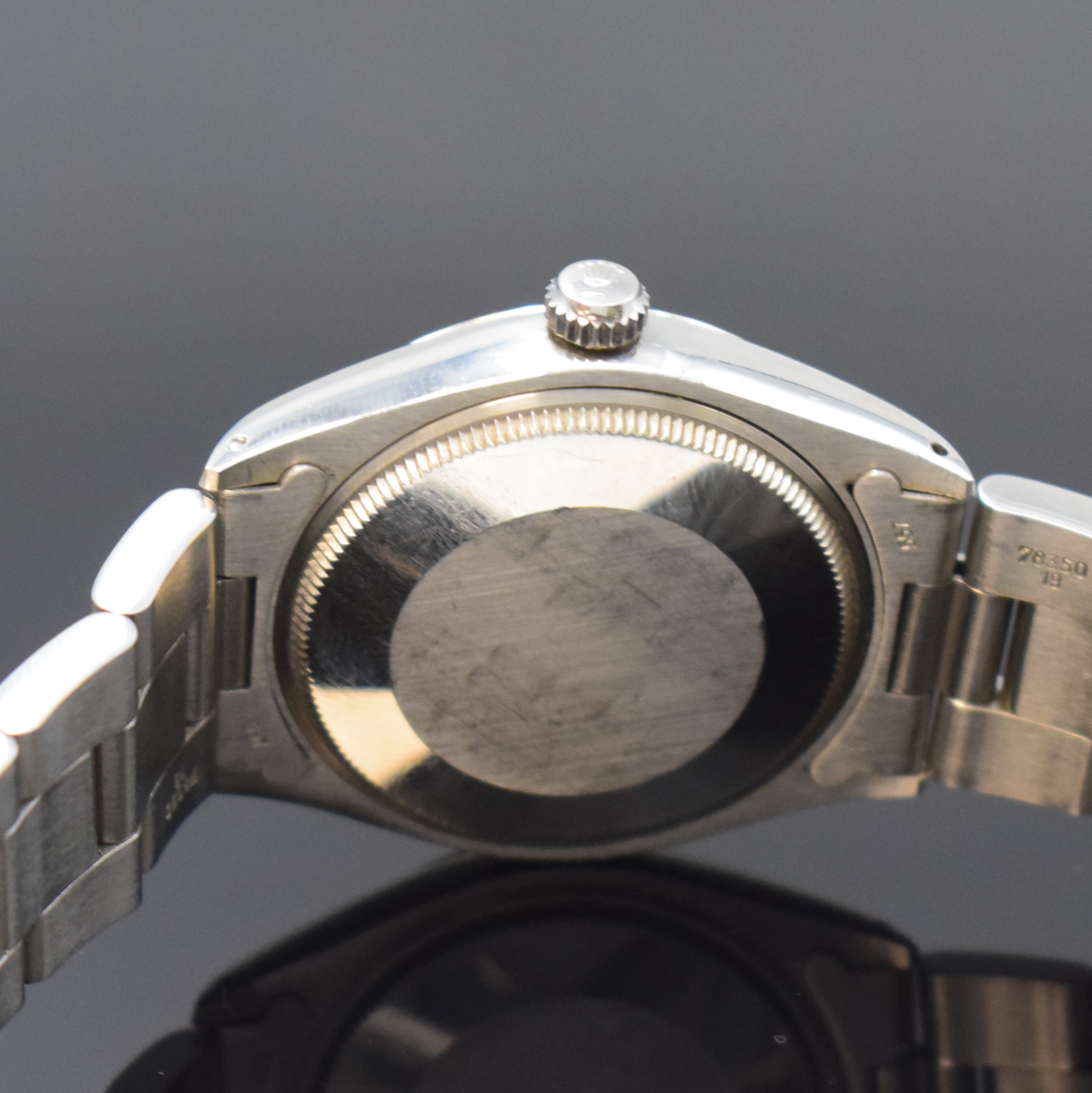 Detail d: ROLEX Herrenarmbanduhr Oyster Perpetual Air- King Precision Referenz 5500/1002, Automatik, Schweiz um 1982, Edelstahlgeh. inkl. Oysterband Ref. 78350 ...