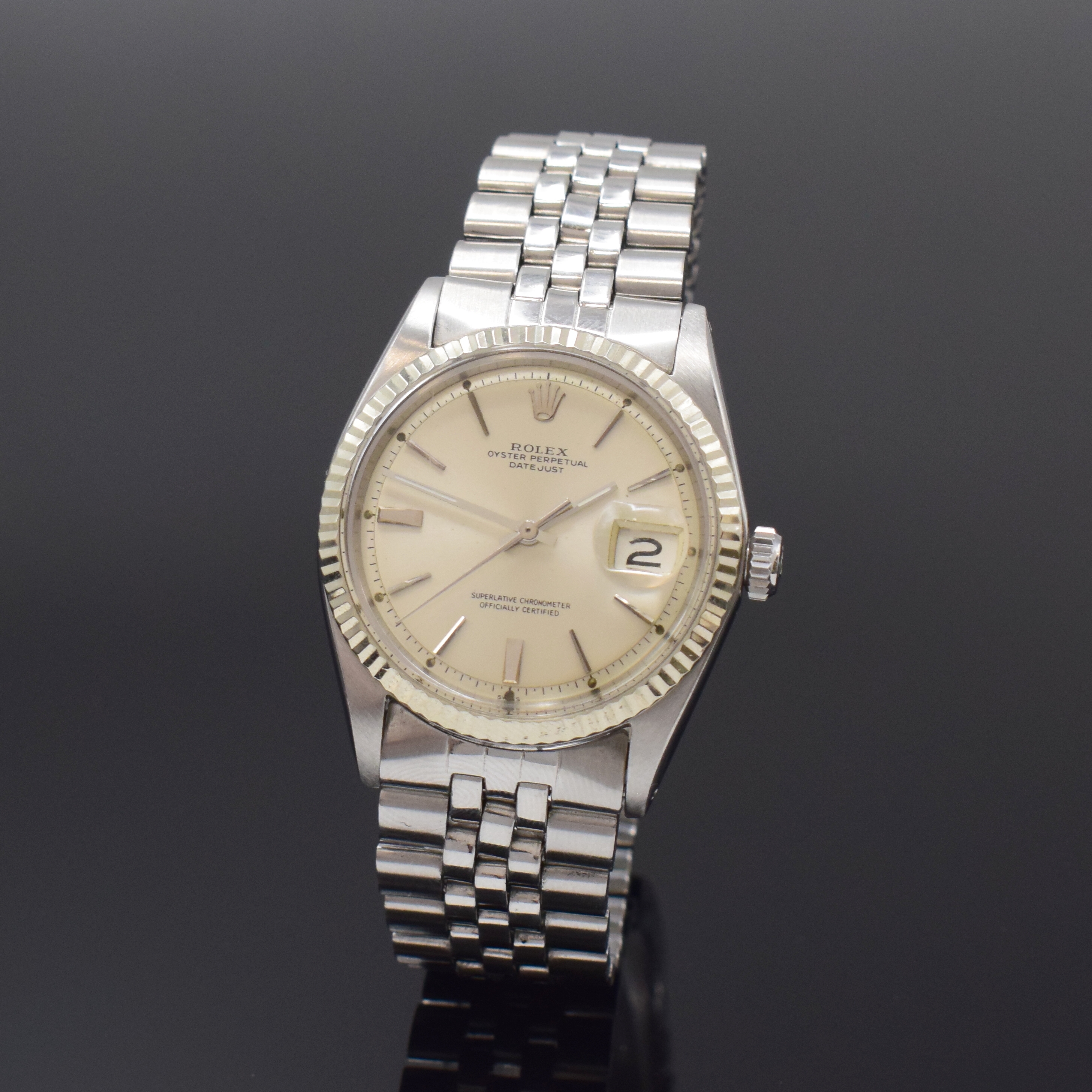 ROLEX Herrenarmbanduhr Oyster Perpetual Datejust Referenz 1601, Schweiz um 1963, Automatik, verschr. Oystergeh., Jubileeband m. Faltschl., Endlinks ...