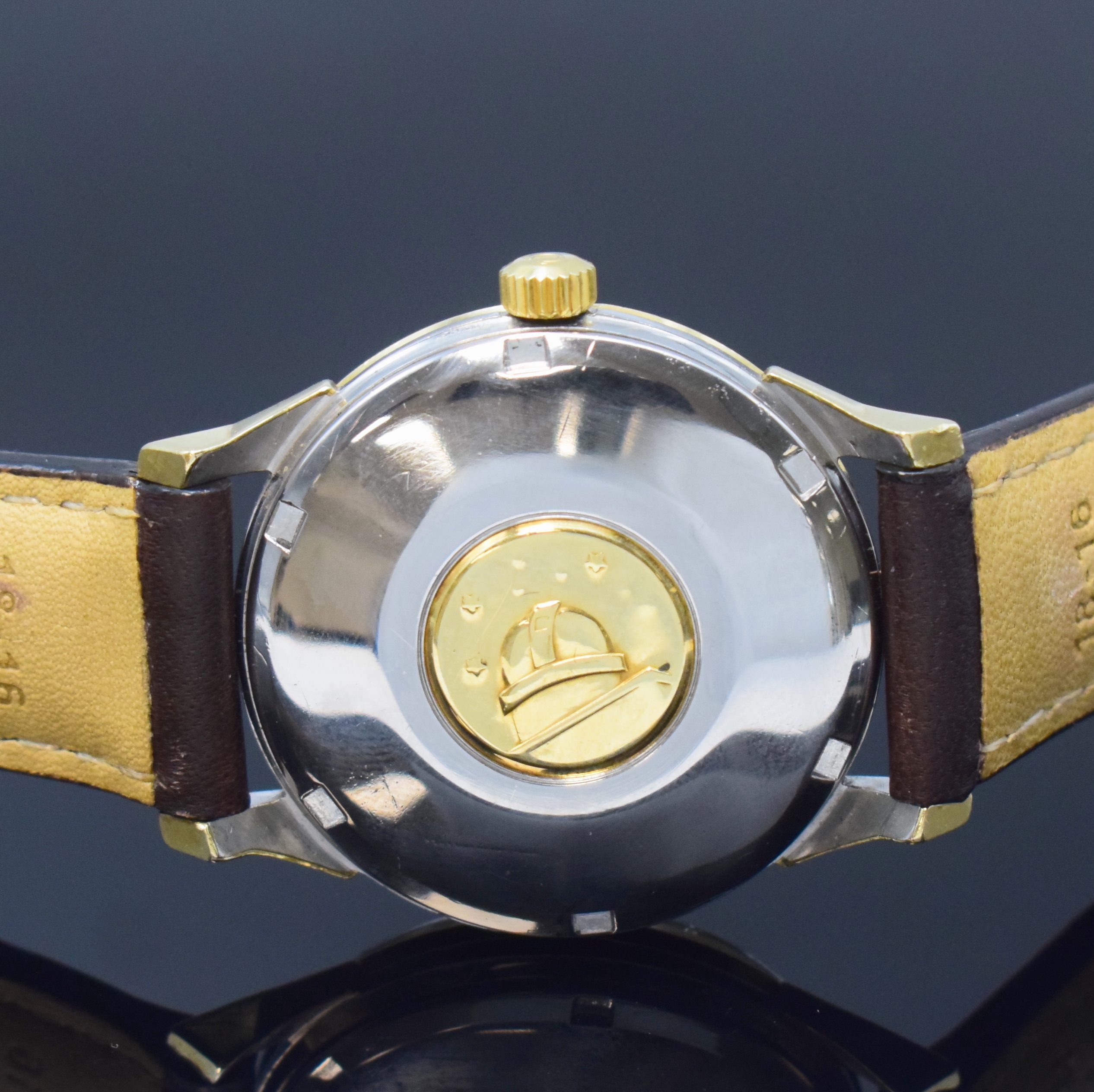 Detail c: OMEGA Constellation Herrenarmbanduhr Chronometer in Stahl mit Goldhaube Referenz 168.005, Schweiz um 1965, Automatik, verschr. Boden m. ...