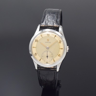 Image OMEGA Herrenarmbanduhr Referenz 2750-4 in Edelstahl, Schweiz um 1954, Handaufzug, Boden ...