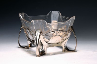 Image Art Nouveau offering bowl, Orivit AG, Cologne, around 1900-1910, 925 sterling silver, ...