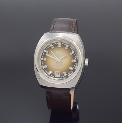 Image BWC gents wristwatch in steel, Switzerland around 1970, self winding, screwed down case, ...