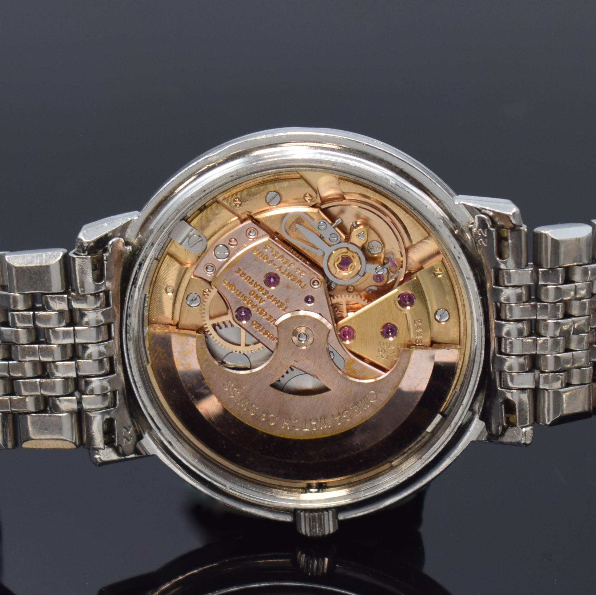 Detail f: OMEGA Constellation Chronometer Herrenarmbanduhr in Stahl Referenz 168.004, Schweiz um 1968, Automatik, Boden m. Darst. Sternwarte verschr., orig. ...