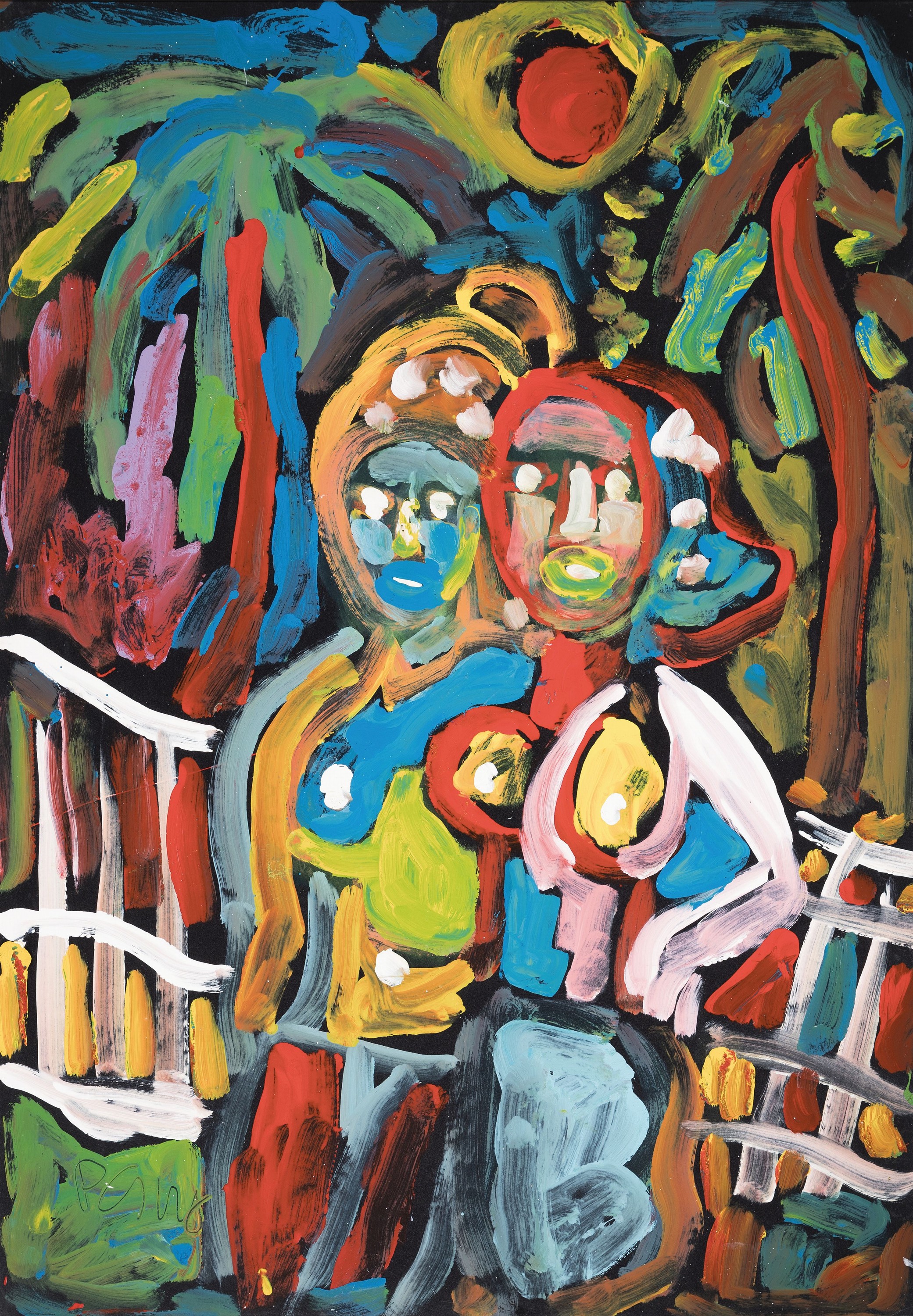 Miklos Nemeth, 1934-2012, ohne Titel, Öl/Malkarton, rückseitig signiert und bezeichnet, ca. 100x70cm, R. ca. 108x78cm