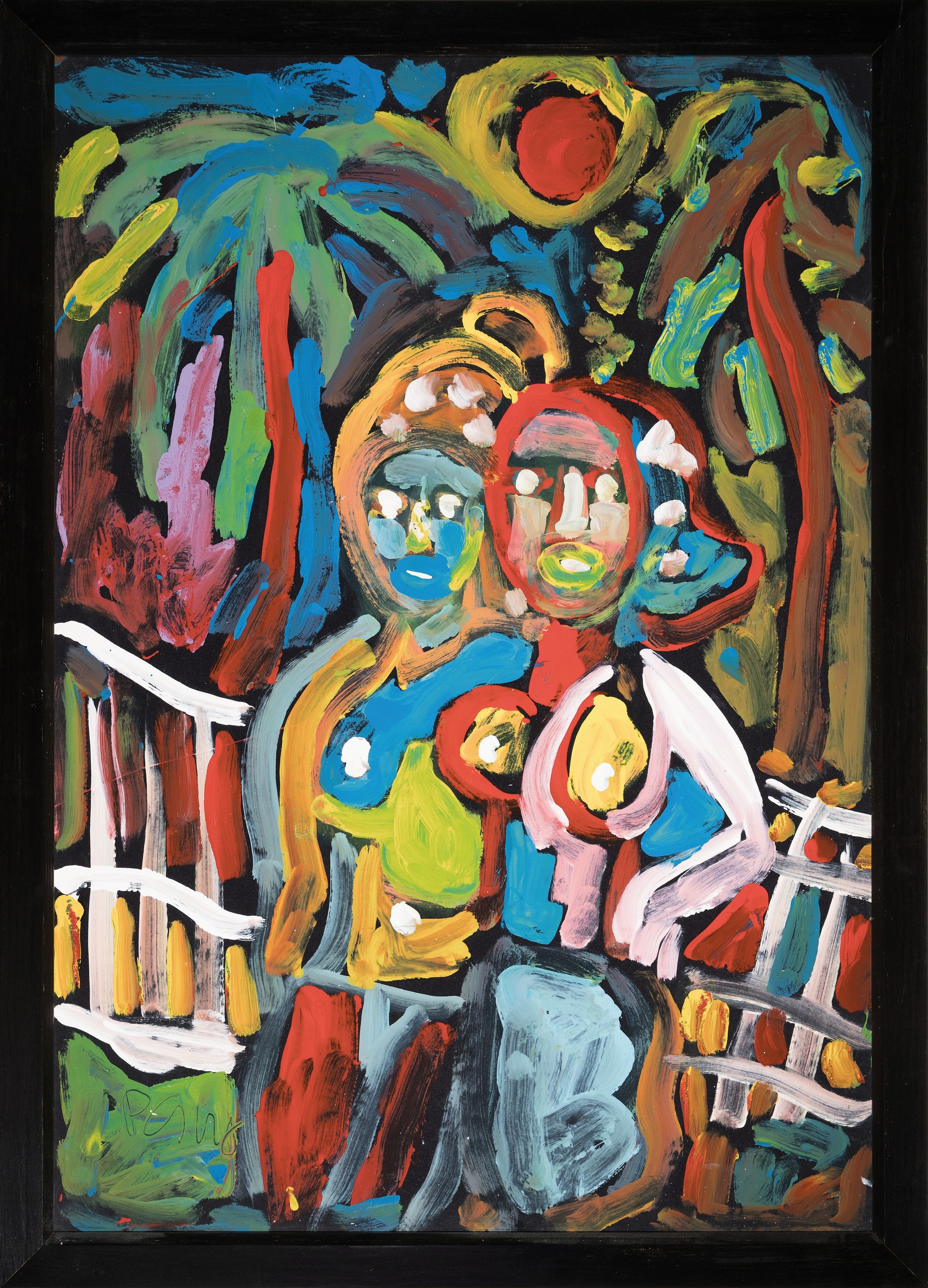 Detail k: Miklos Nemeth, 1934-2012, ohne Titel, Öl/Malkarton, rückseitig signiert und bezeichnet, ca. 100x70cm, R. ca. 108x78cm