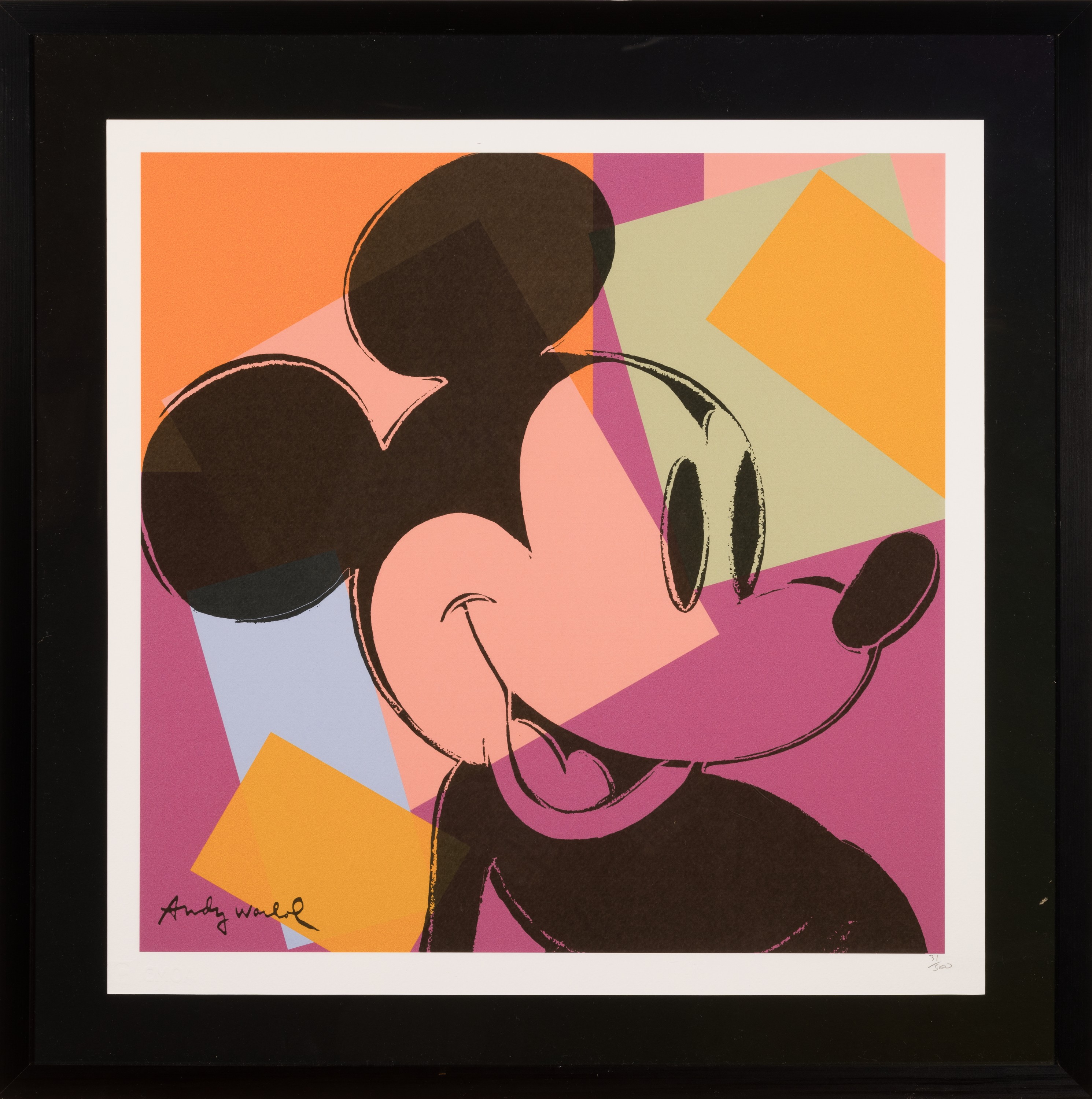 Nach Andy Warhol (1928-1987), Lithographie, "Mickey Mouse" aus der Serie "Myths", Ed. 31/500, Trockenstempel und verso Stempel ...