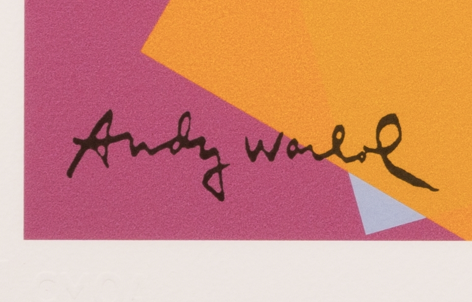 Detail a: Nach Andy Warhol (1928-1987), Lithographie, "Mickey Mouse" aus der Serie "Myths", Ed. 31/500, Trockenstempel und verso Stempel ...