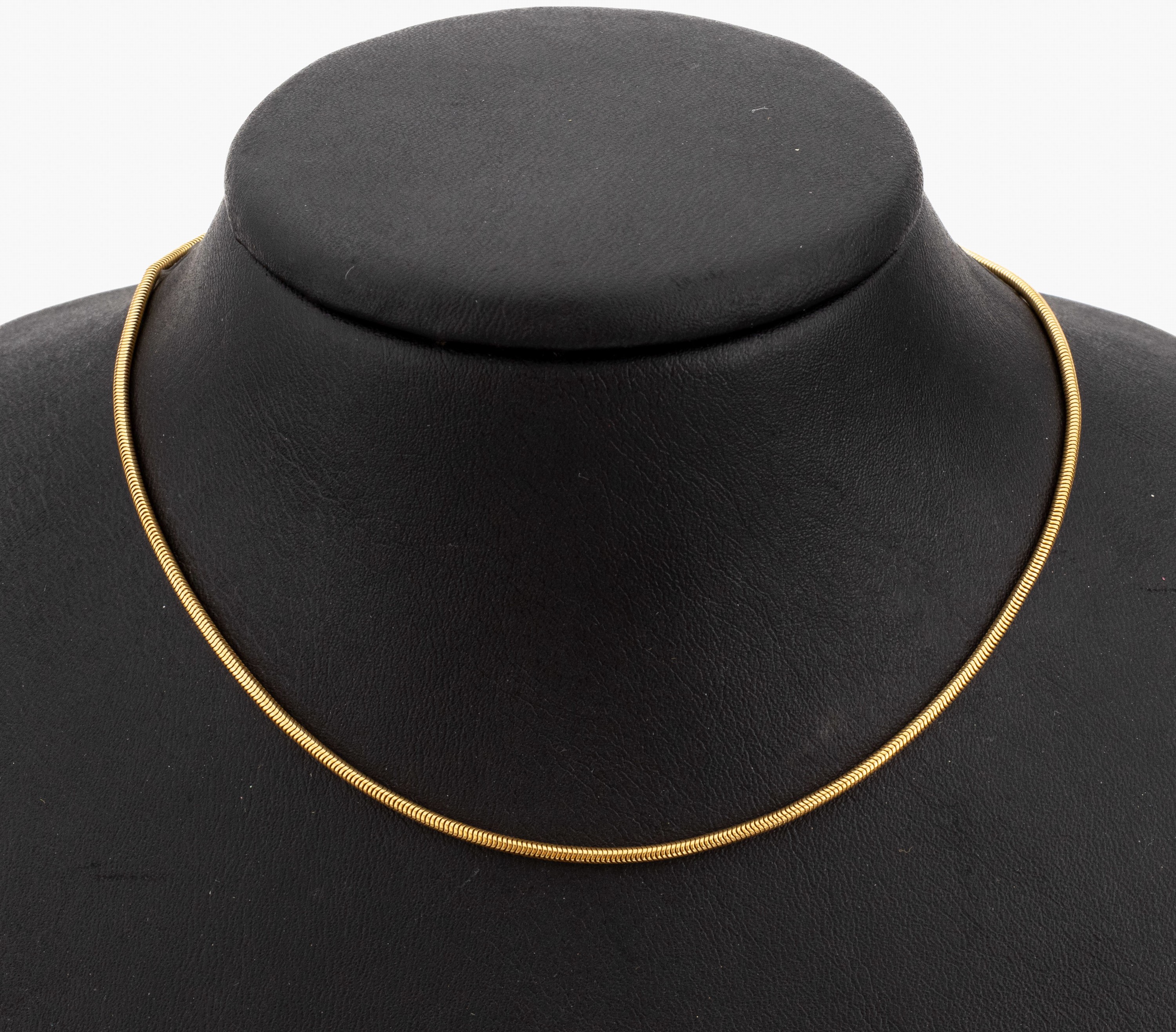 18 kt Gold Schlangenkette, ca. 14.8 g, GG 750/000, L. ca. 74 cm, Federringschliesse