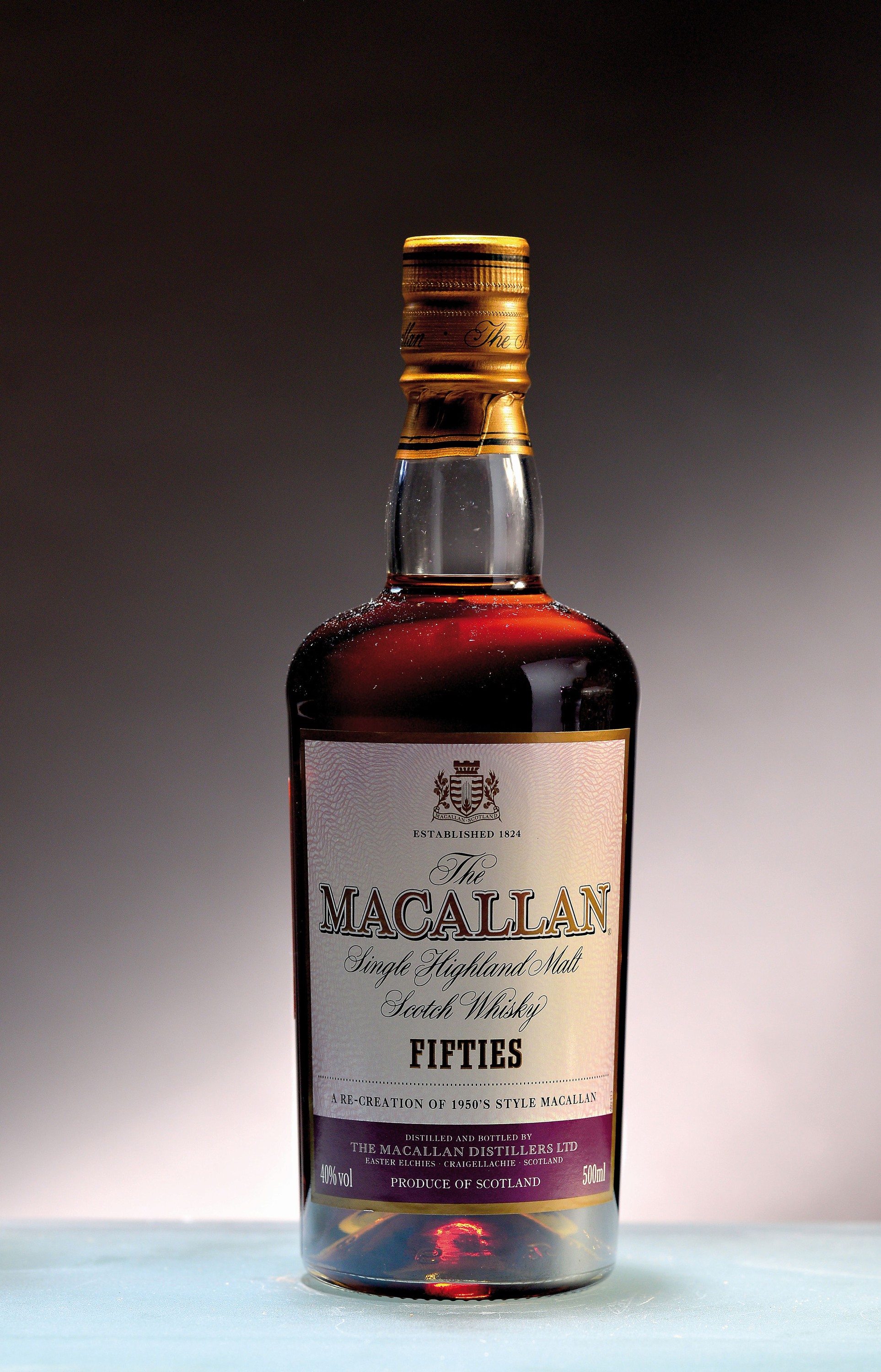 1 Flasche Macallan "Fifties" Travel Series, Single Highland Malt Whisky, Ed. 93/100, ca. 500ml, 40%Vol., in orig. Karton
