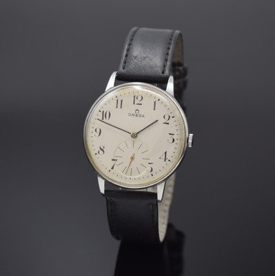 Image OMEGA Herrenarmbanduhr Referenz 2319-2 in Stahl, Schweiz um 1945, Handaufzug, 3-tlg. ...