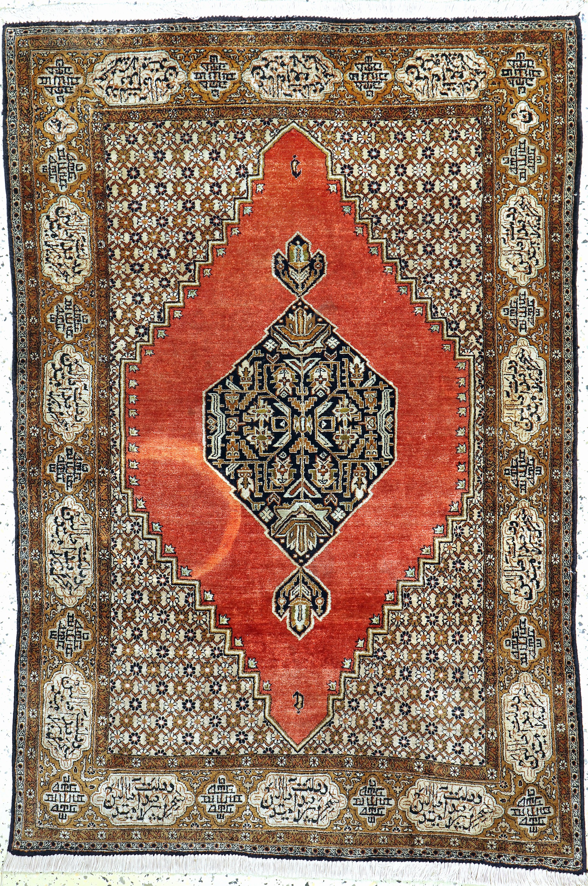 Ghom Seide, Persien, Mitte 20.Jhd, reine Naturseide, ca. 155 x 107 cm, EHZ: 2(druckstelle).