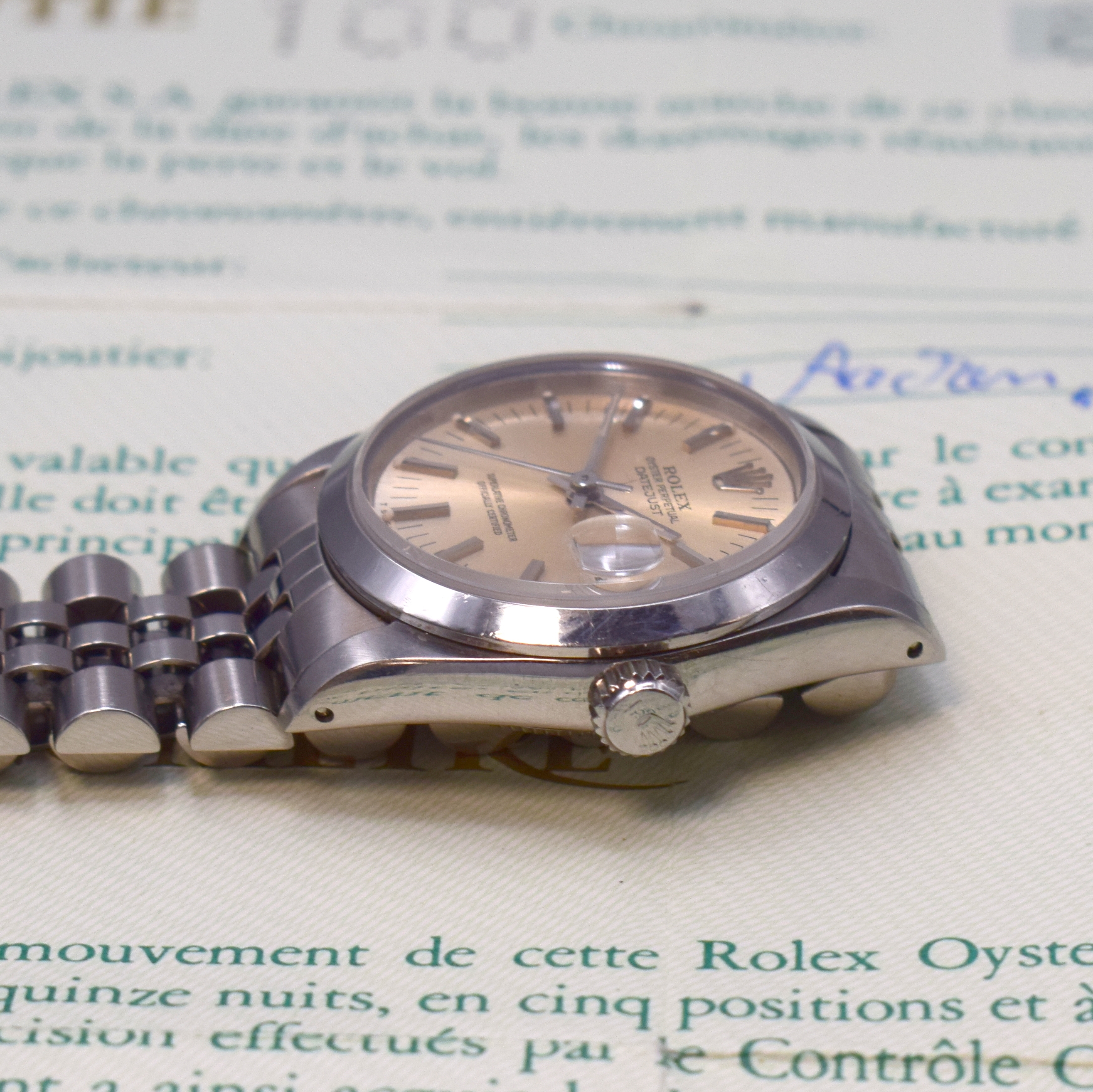 Detail c: ROLEX Oyster Perpetual Datejust Damenarmbanduhr Referenz 68240 in Stahl, Schweiz verk. lt. beil. Zertifikat 11/1980, Automatik, Chronometer der ...