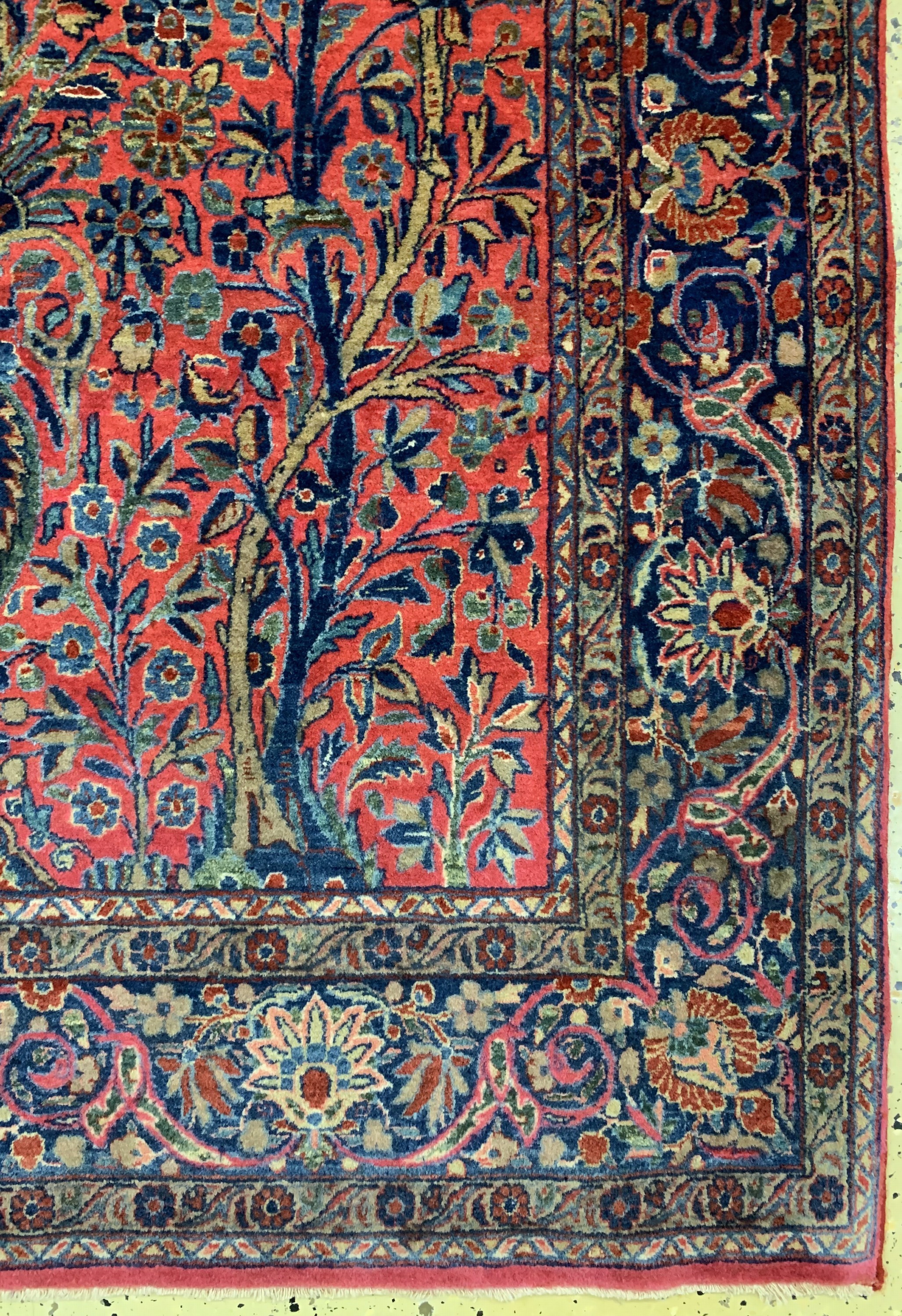 Detail a: "Manchester"Keschan Antik, Persien, um 1910/1920, Manchester-Korkwolle, ca. 204 x 135cm, EHZ: 1-2, (fachkundig gereinigt)