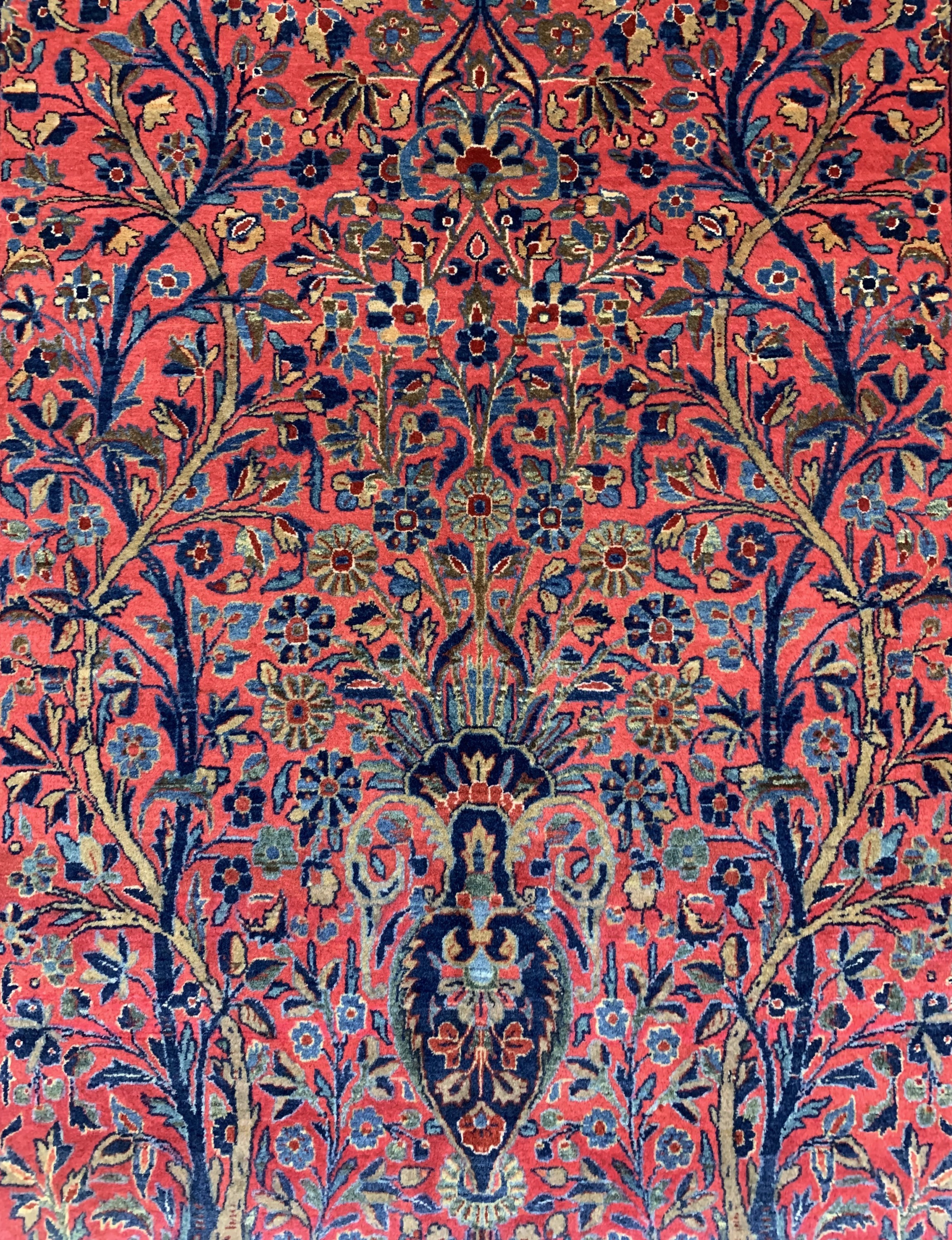 Detail c: "Manchester"Keschan Antik, Persien, um 1910/1920, Manchester-Korkwolle, ca. 204 x 135cm, EHZ: 1-2, (fachkundig gereinigt)