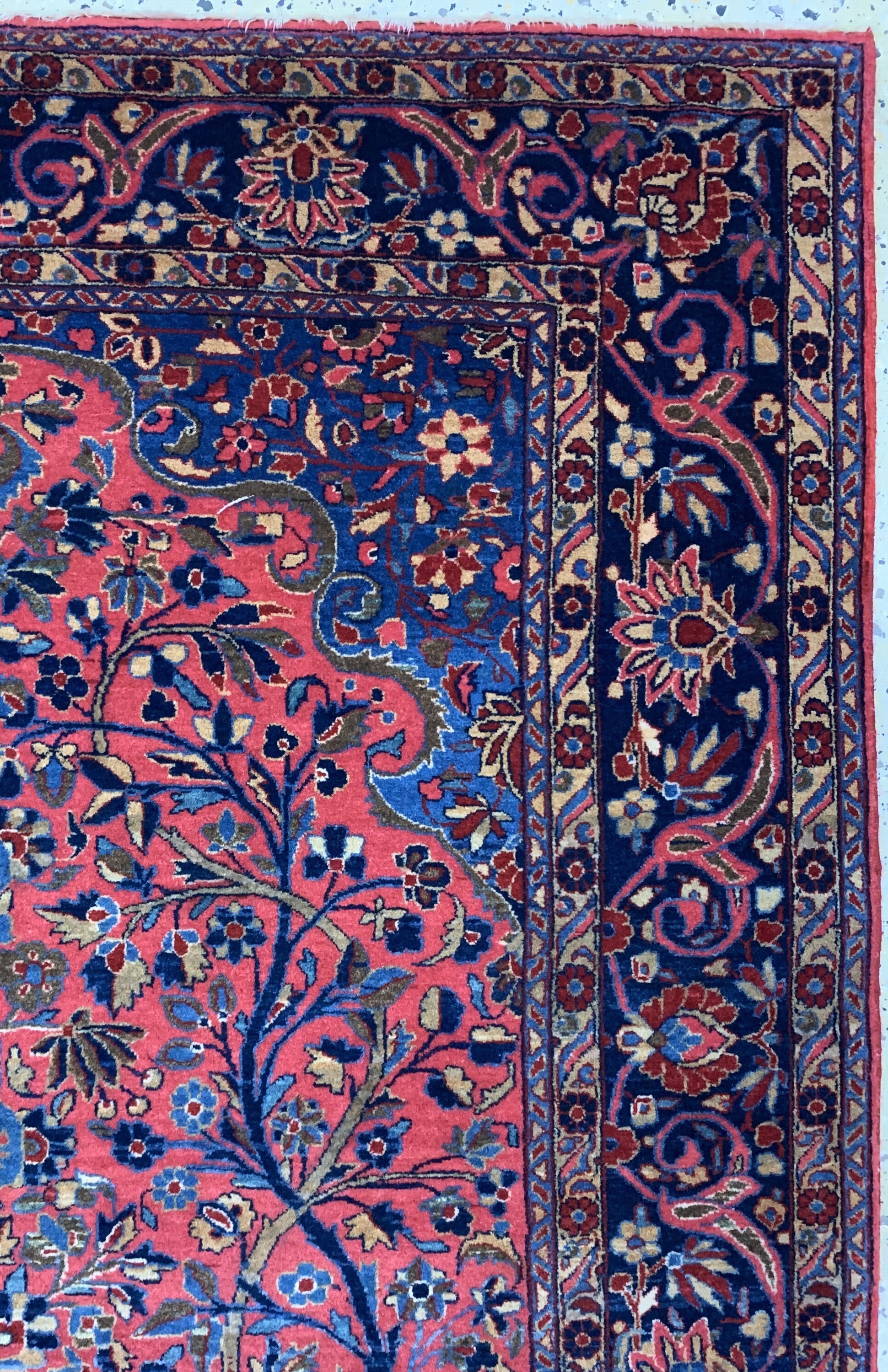 Detail e: "Manchester"Keschan Antik, Persien, um 1910/1920, Manchester-Korkwolle, ca. 204 x 135cm, EHZ: 1-2, (fachkundig gereinigt)