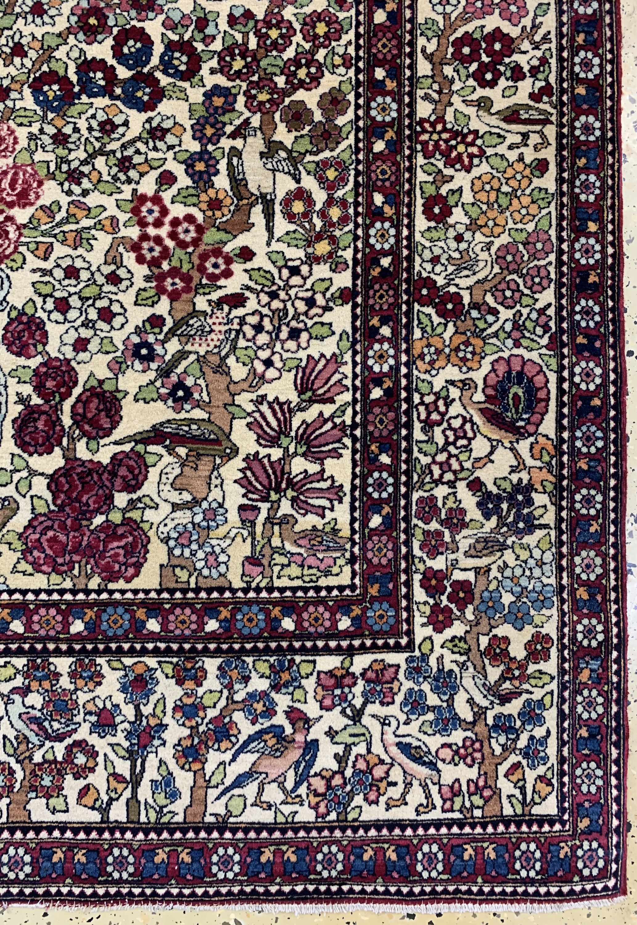 Detail a: Esfahan"Ahmad"fein antik, Persien, um 1900,Wolle auf Baumwolle, ca. 206 x 138 cm, EHZ: 2,(fachkundig gereinigt)