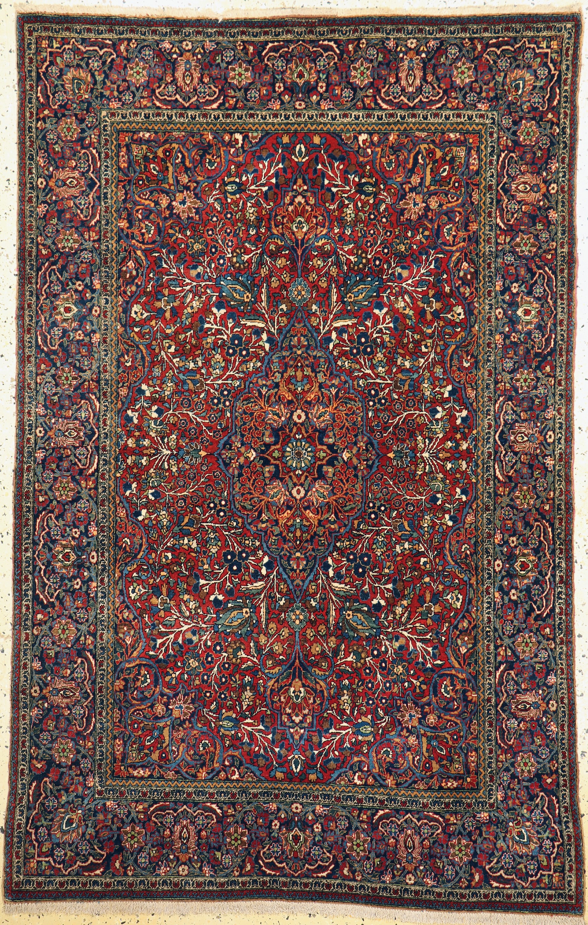 Keschan"Ateschoglou"antik, Persien, um 1900, Manchester-Korkwolle, ca. 202 x 132 cm, EHZ: 1-2(fachkundig gereinigt).