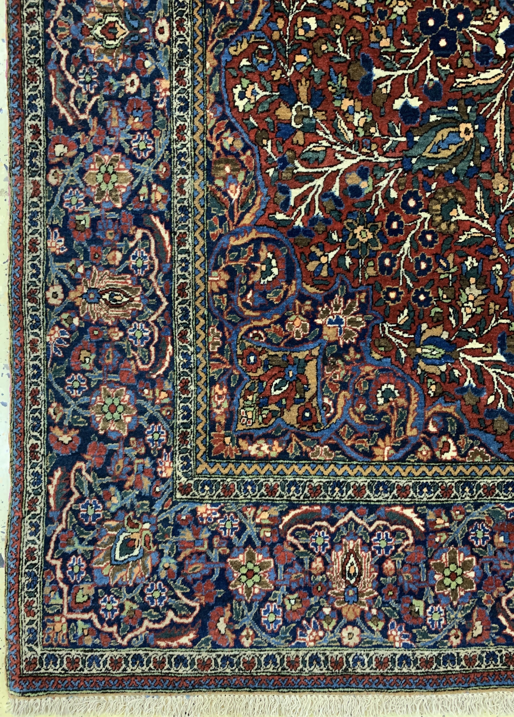 Detail b: Keschan"Ateschoglou"antik, Persien, um 1900, Manchester-Korkwolle, ca. 202 x 132 cm, EHZ: 1-2(fachkundig gereinigt).