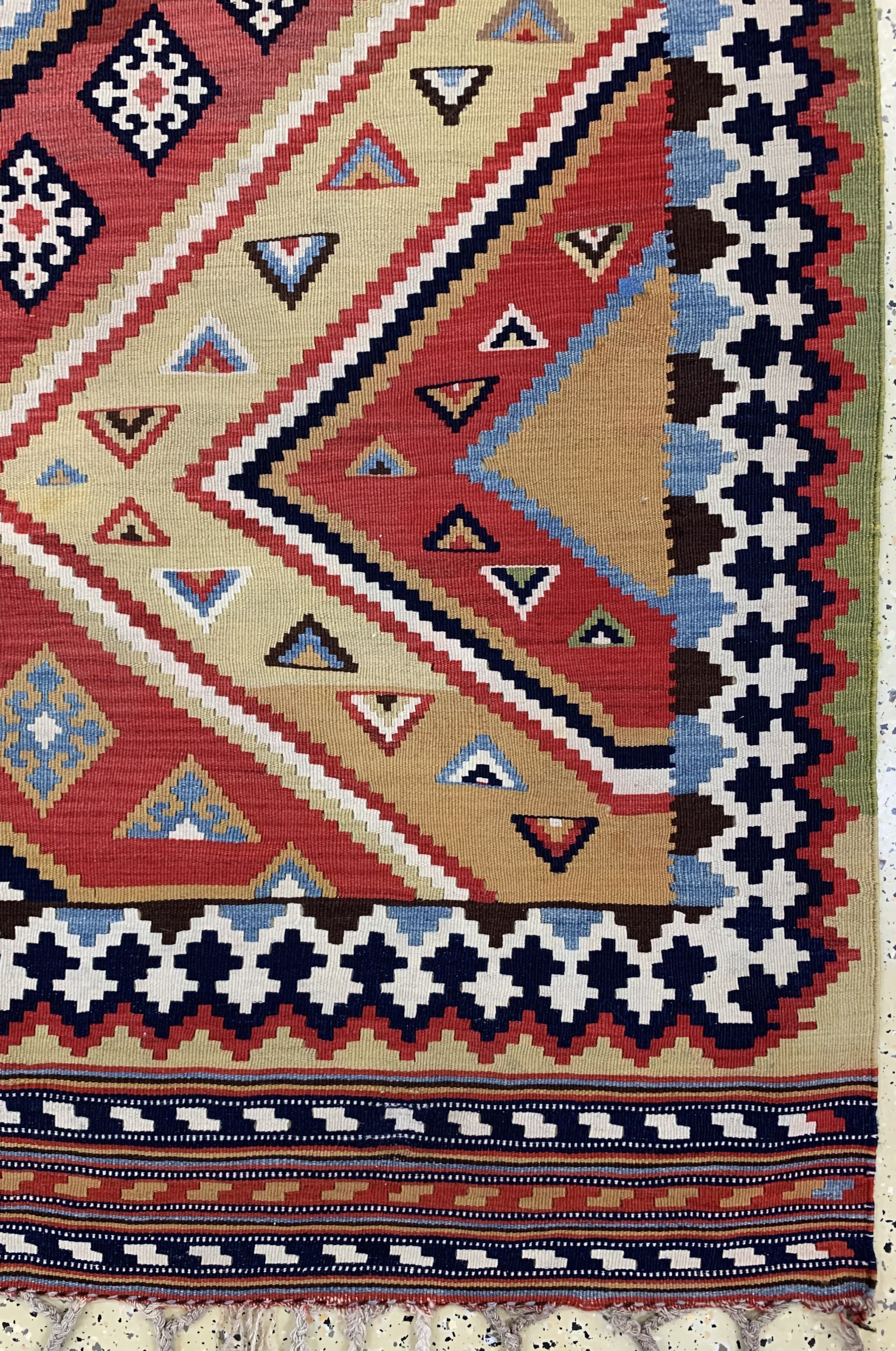 Detail a: Ghaschgai Kelim fein antik, Persien, um 1900, Wolle auf Wolle, ca. 244 x 145 cm, EHZ: 1-2