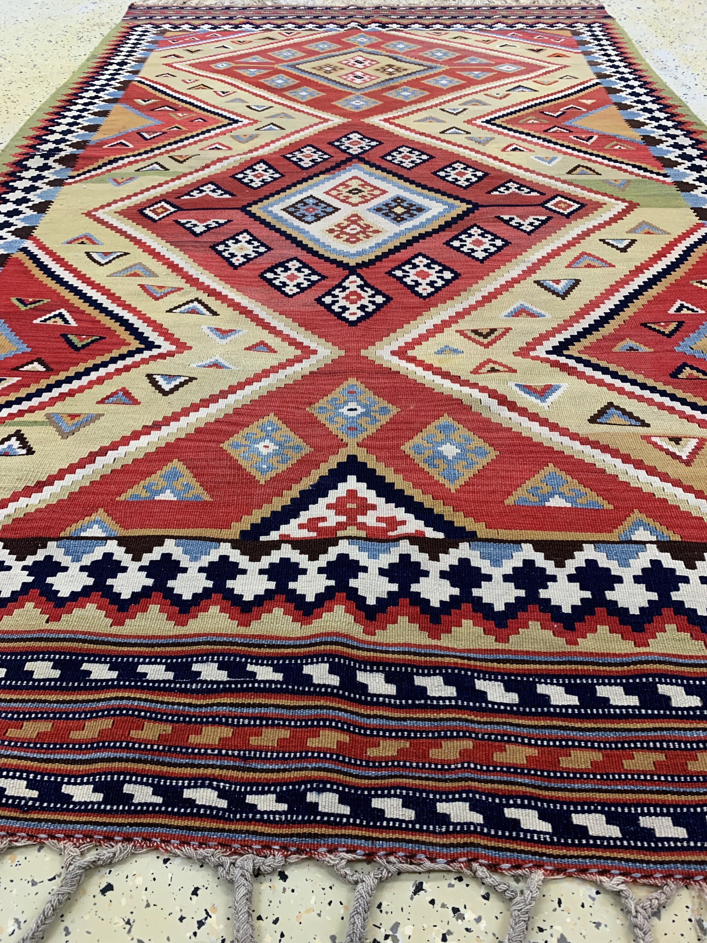 Detail f: Ghaschgai Kelim fein antik, Persien, um 1900, Wolle auf Wolle, ca. 244 x 145 cm, EHZ: 1-2