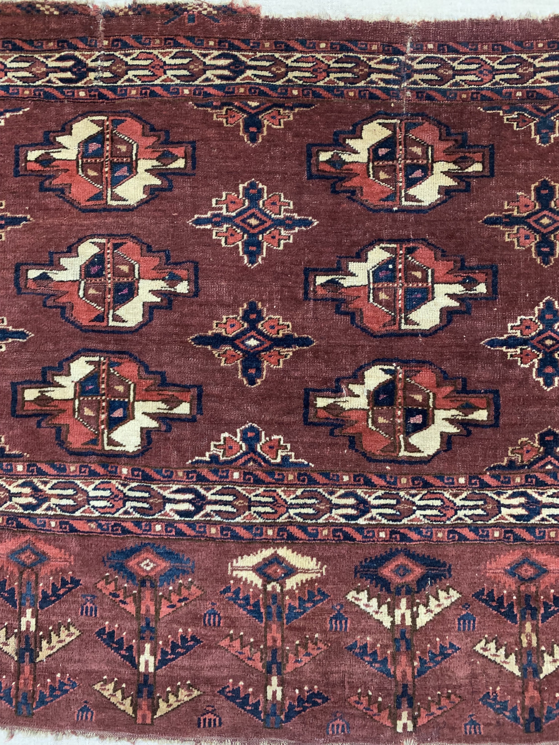 Detail b: Tschowal"Fragment"antik, Turkmenistan, 19.Jhd, Wolle auf Wolle, ca. 107 x 77 cm, EHZ:4
