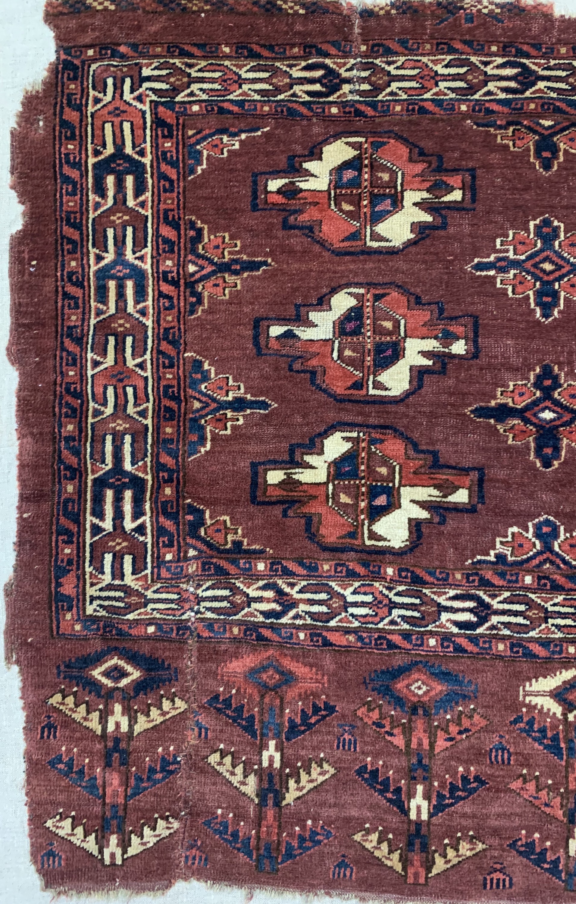 Detail c: Tschowal"Fragment"antik, Turkmenistan, 19.Jhd, Wolle auf Wolle, ca. 107 x 77 cm, EHZ:4