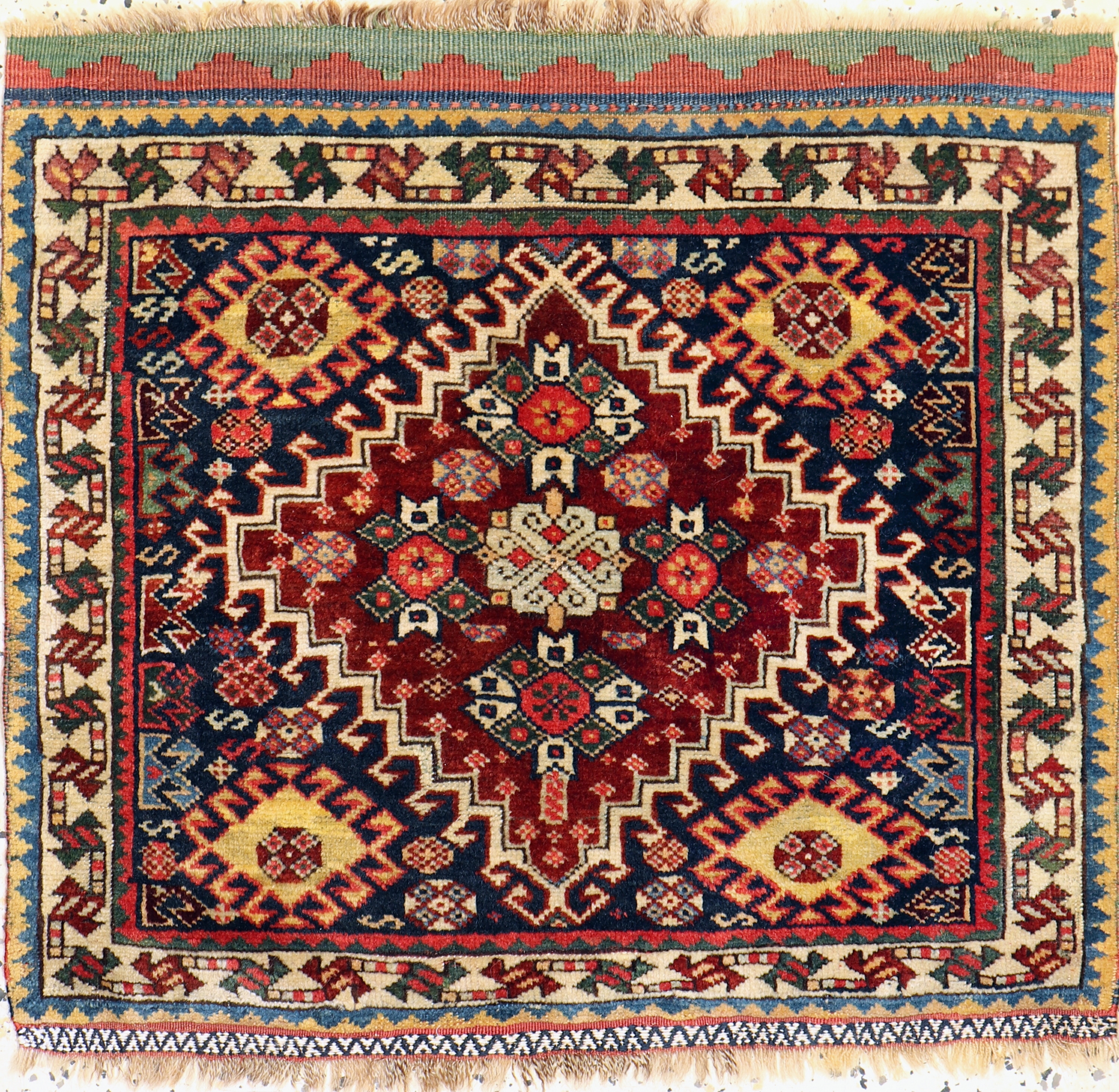 Ghaschgai"Taschenfront"antik, Persien, 19.Jhd, Wolle auf Wolle, ca. 62 x 64 cm, EHZ: 2