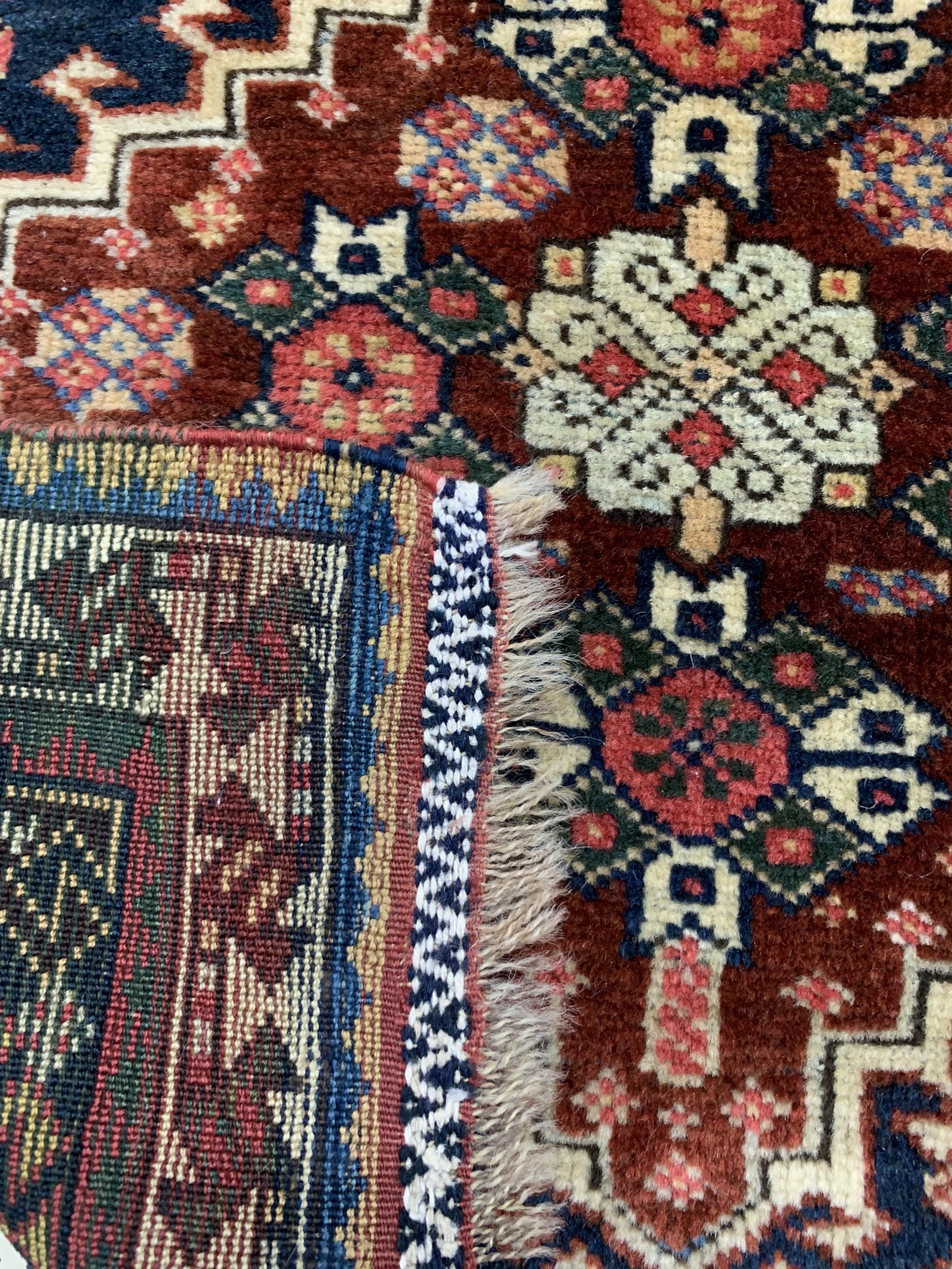Detail c: Ghaschgai"Taschenfront"antik, Persien, 19.Jhd, Wolle auf Wolle, ca. 62 x 64 cm, EHZ: 2
