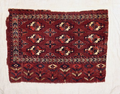 Image Tschowal"Fragment"antik, Turkmenistan, 19.Jhd, Wolle auf Wolle, ca. 107 x 77 ...