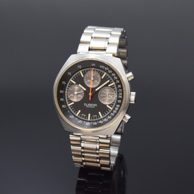 Image DUGENA Monza Armbandchronograph in Stahl, Schweiz um 1970, Handaufzug, matt. Geh. inkl. ...