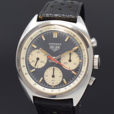 26818566a - HEUER Carrera Referenz 73653 seltener und unpolierter Armbandchronograph in Stahl, ...