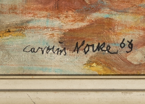Detail a: Carolus Vocke, 1899 Heilbronn-1979 Mannheim, üppiges Blumenstillleben, Öl/Hartfaser, links unten sign. und dat. 69, ca. 106x80 cm, R. ca.113x84 cm